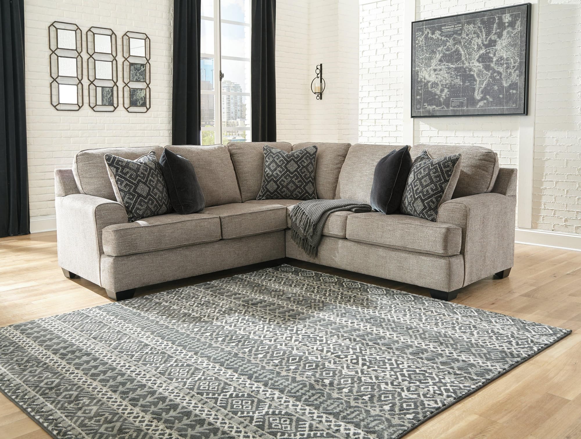 Bovarian Stone Chenille 2-Piece Sectional - Image 1