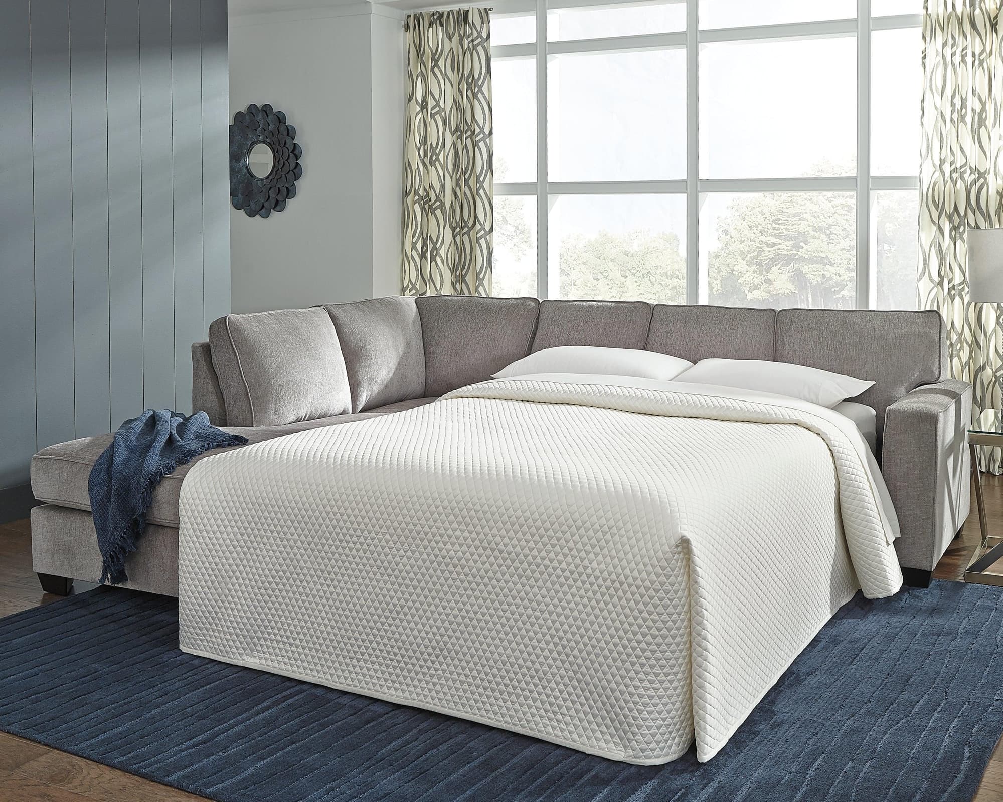 Altari Alloy Chenille 2-Piece Sleeper Sectional With Chaise