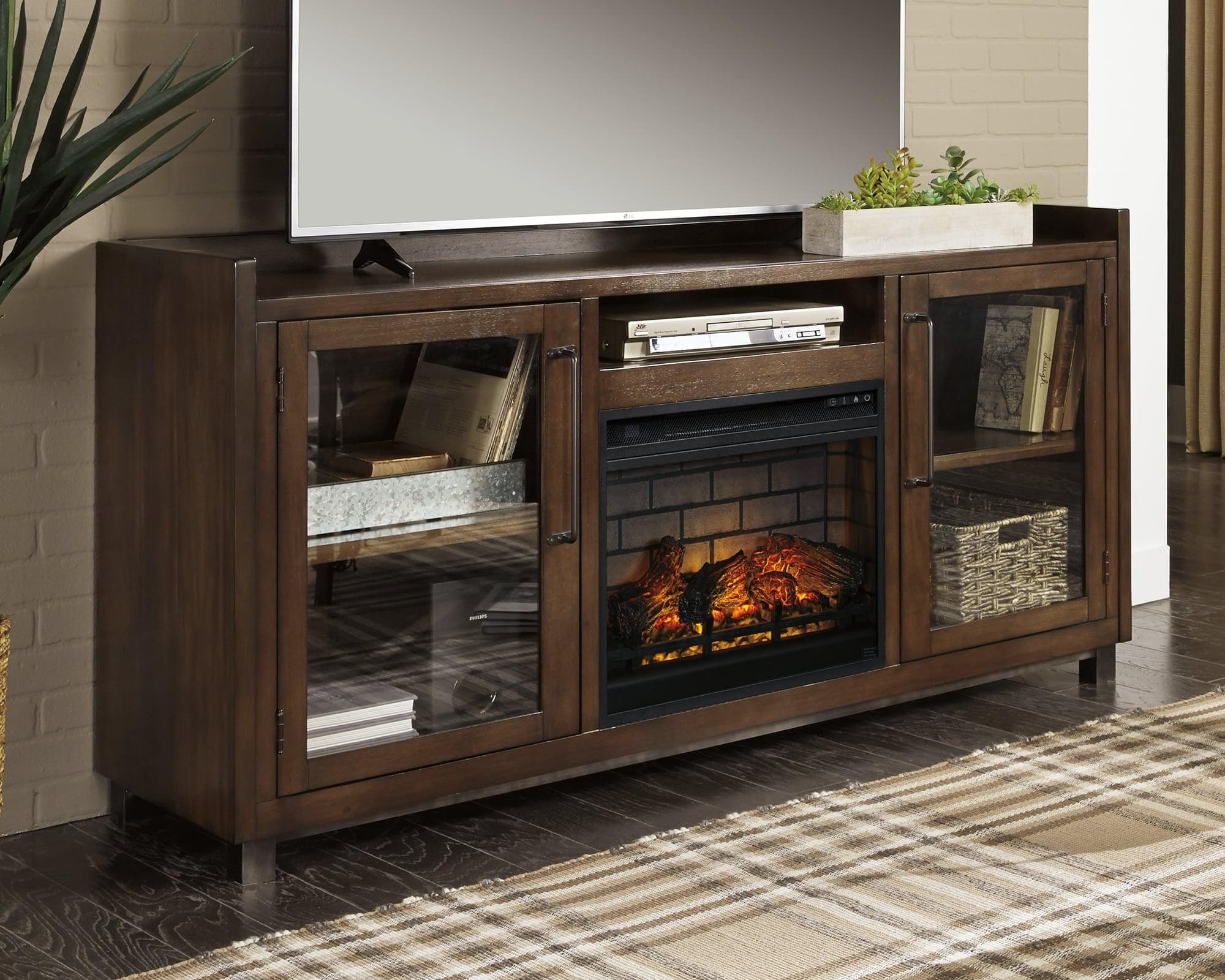 Starmore Brown 70" Tv Stand With Electric Fireplace - Image 1