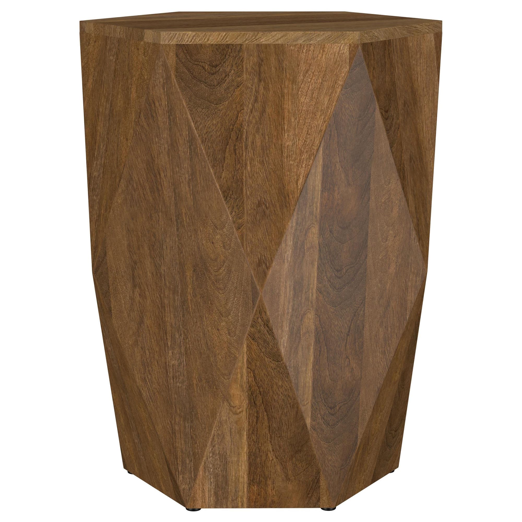 Zalika Hexagonal Solid Mango Wood End Table Natural - Image 1