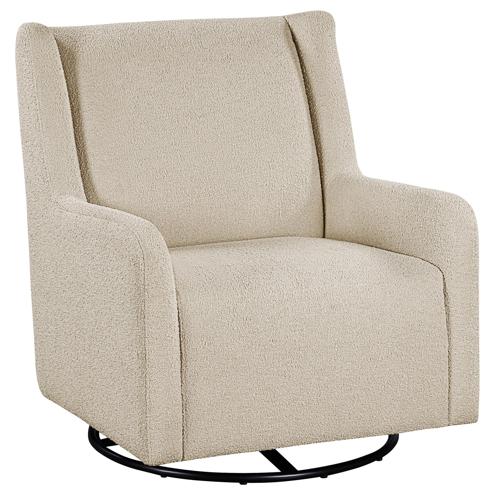 Serra Boucle Upholstered Swivel Glider Recliner Sandy Beige - Image 1