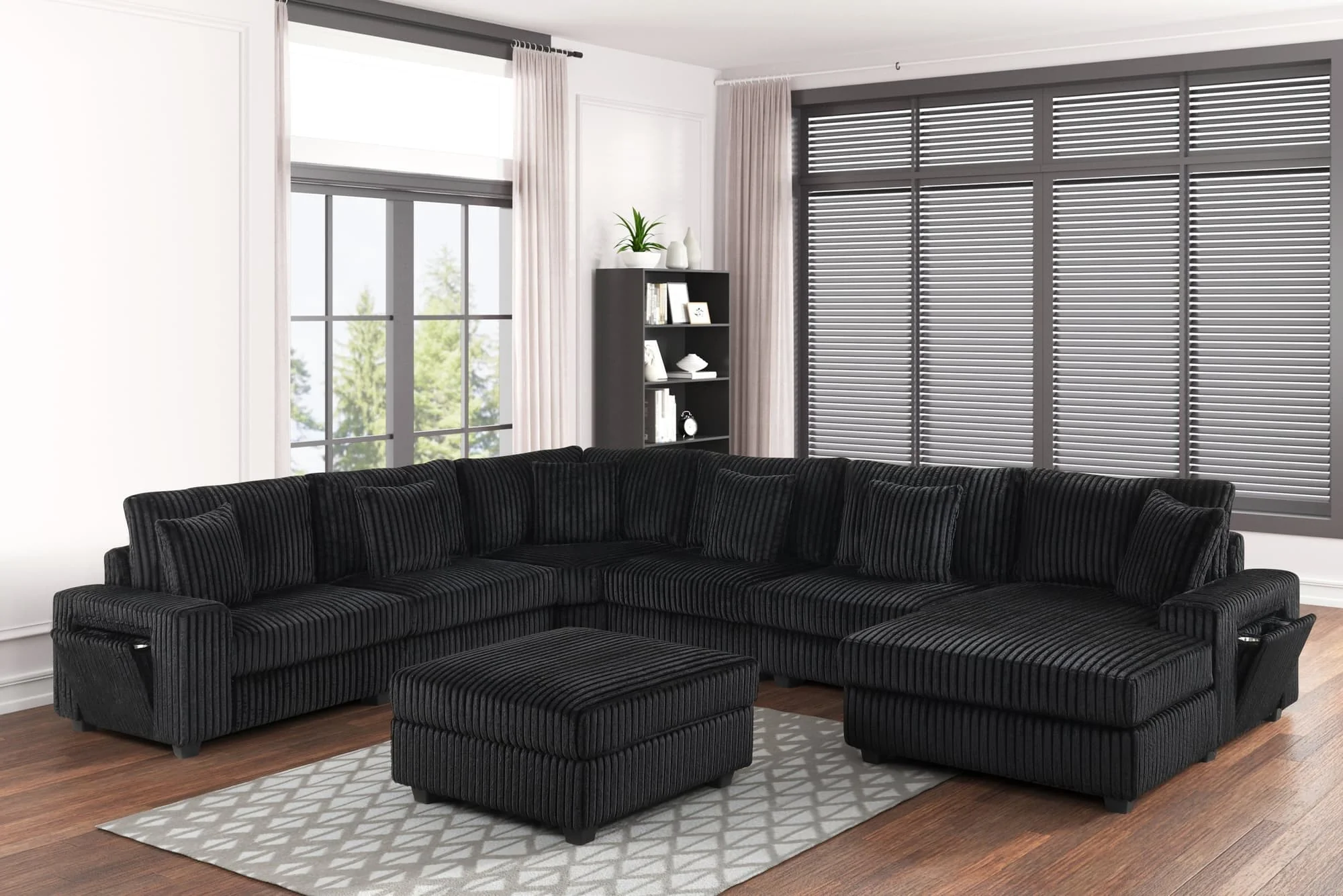 Bazoka Black 7-Piece Sectional - Image 1