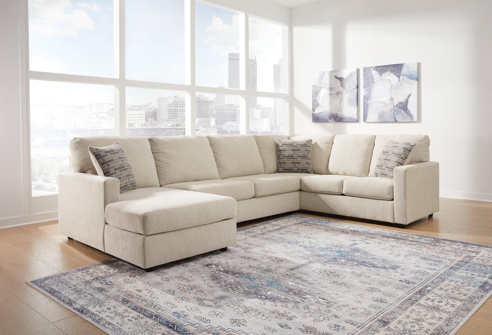 Edenfield Linen 3-Piece Sectional - Image 1