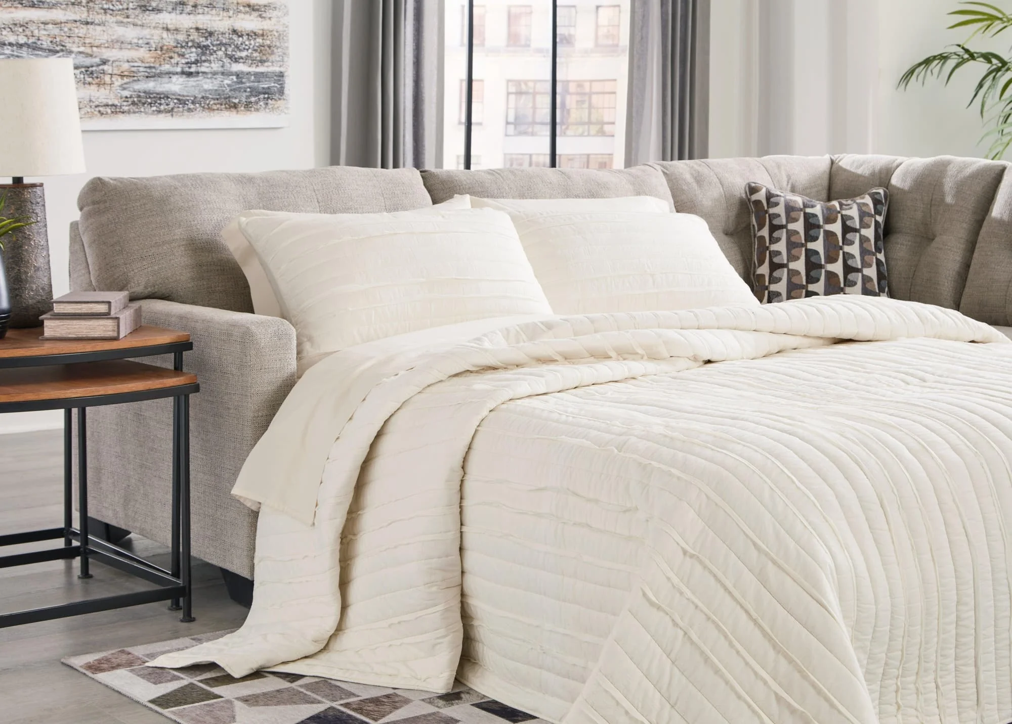 Mahoney Pebble 2-Piece Sleeper Sectional With Chaise - Image 1