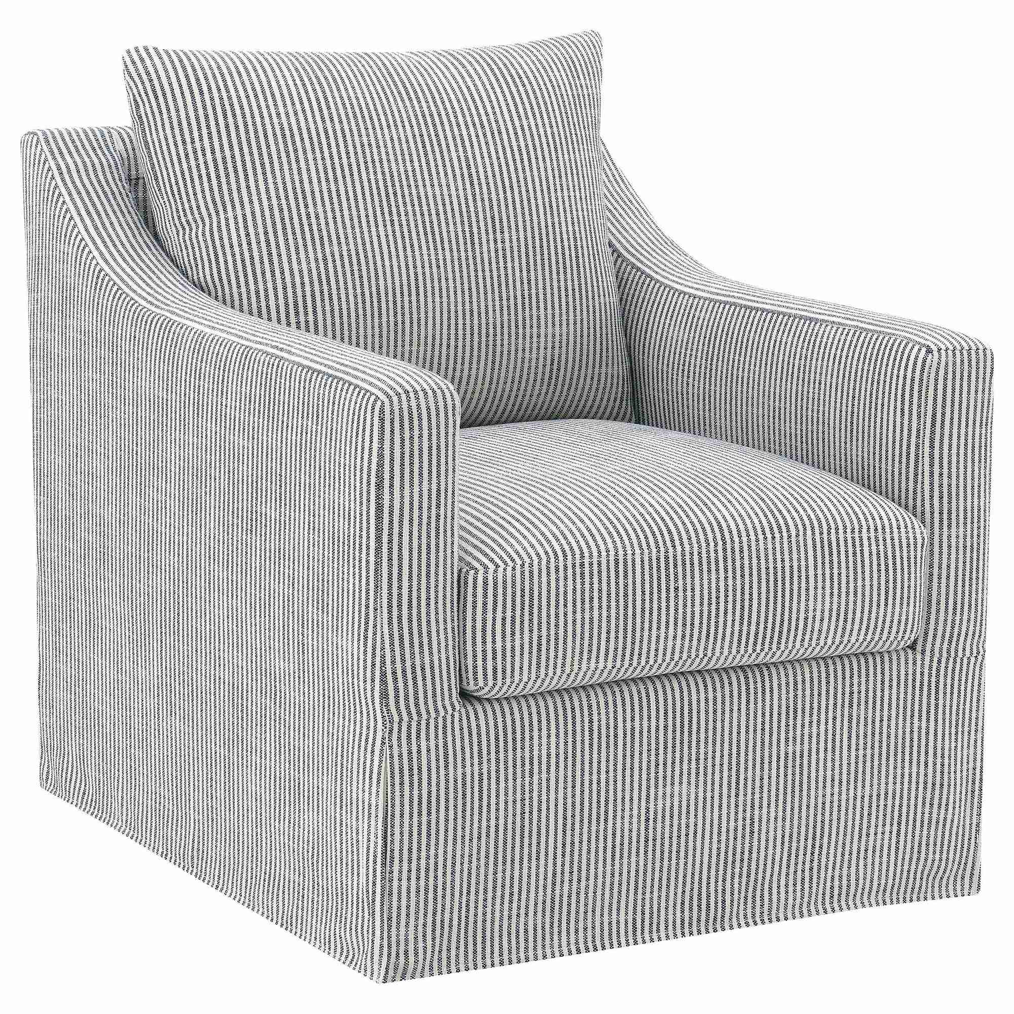 Winter Upholstered Sloped Arm Accent Swivel Chair Grey - Image 1