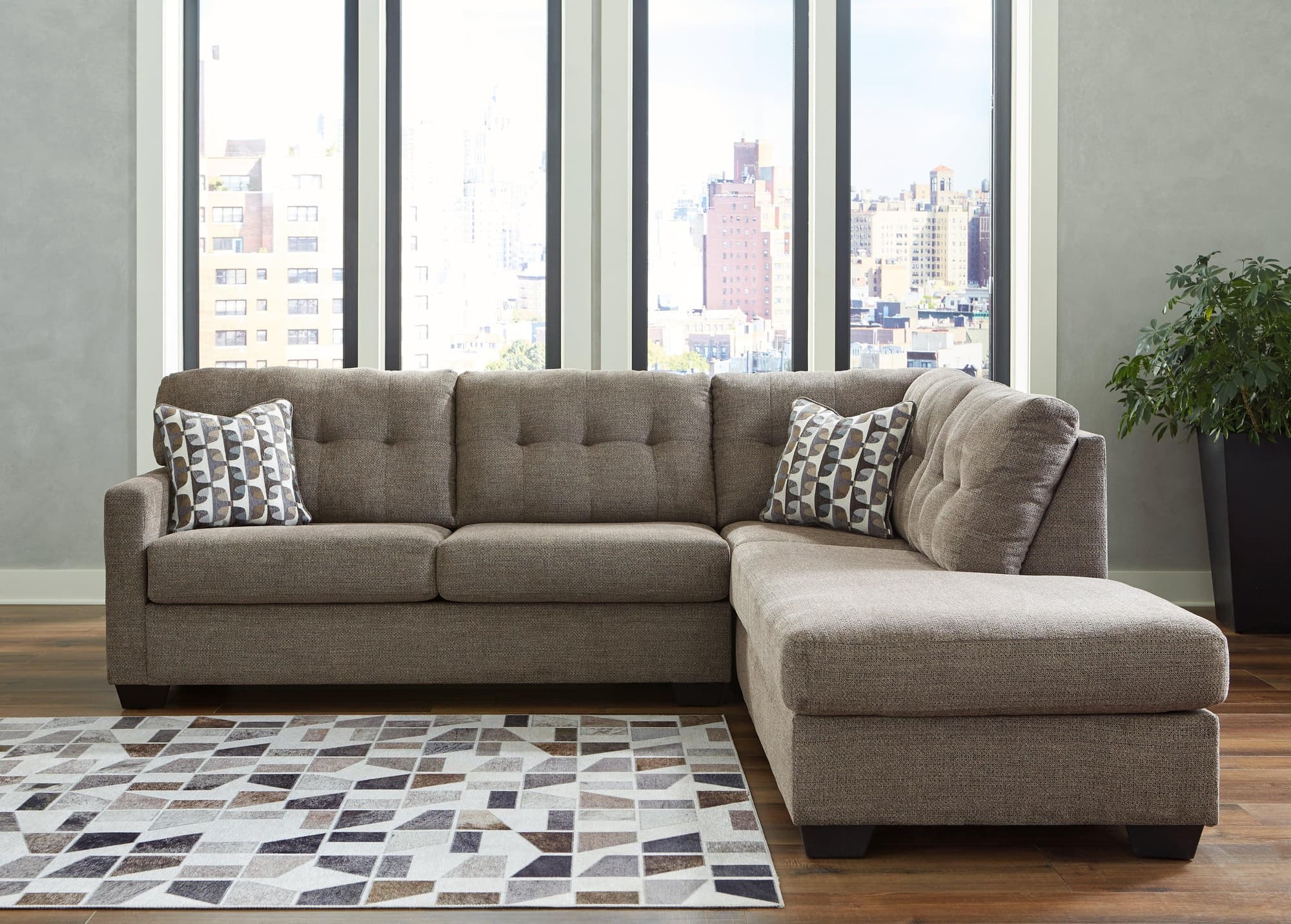 Mahoney Chocolate 2-Piece Sectional With Chaise - Image 1