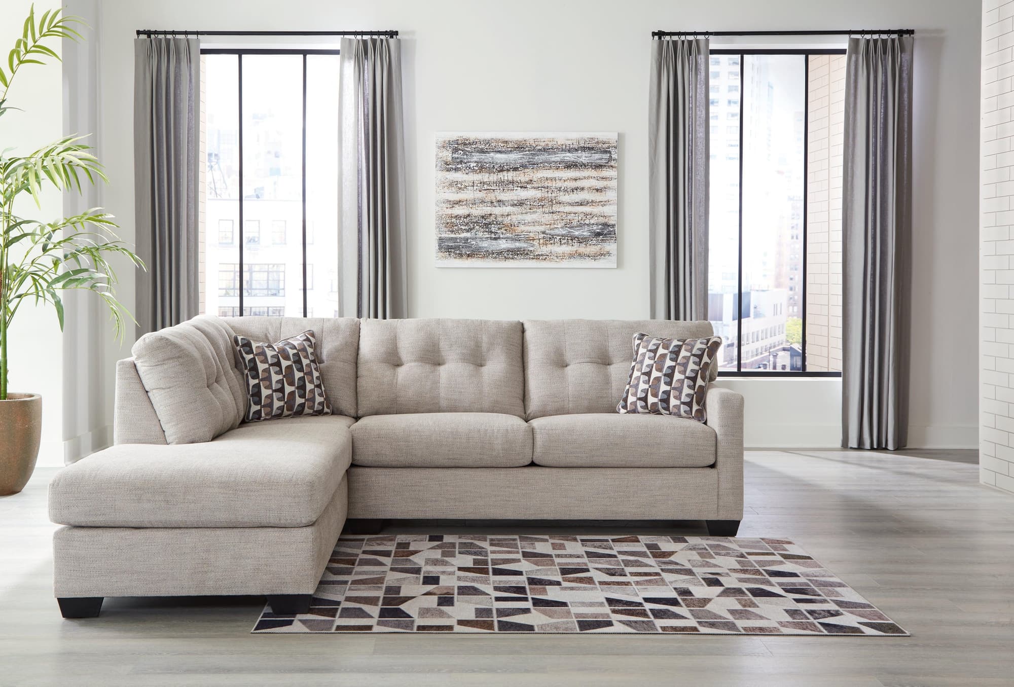 Mahoney Pebble 2-Piece Sectional With Chaise - Image 1