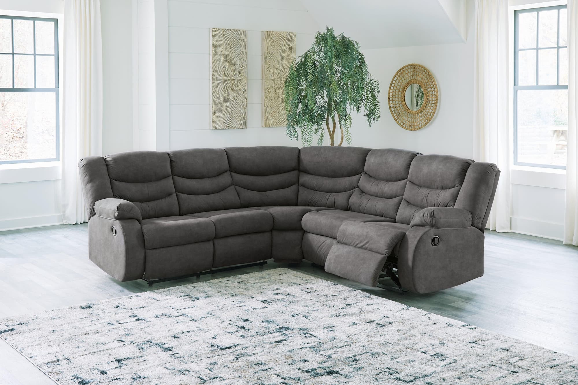 Partymate Slate 2-Piece Reclining Sectional - Image 1