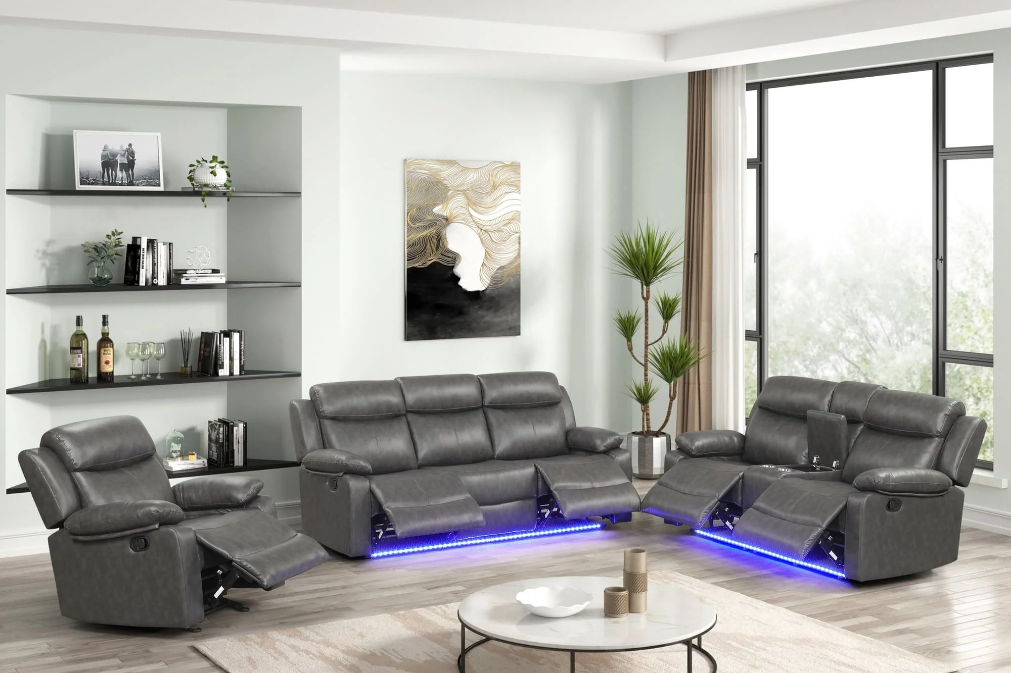 Aiden Gray 3-Piece Reclining Set