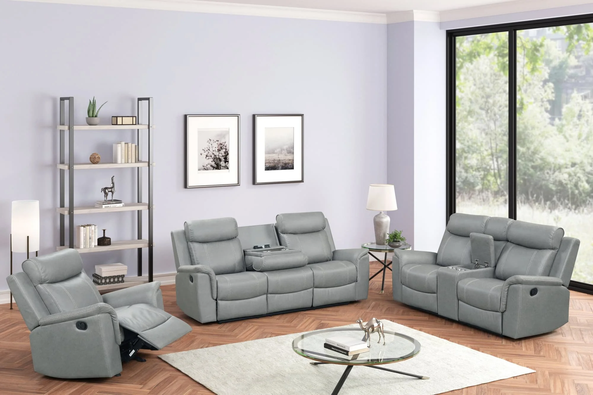 Sofia Gray 3-Piece Reclining Set - Image 1