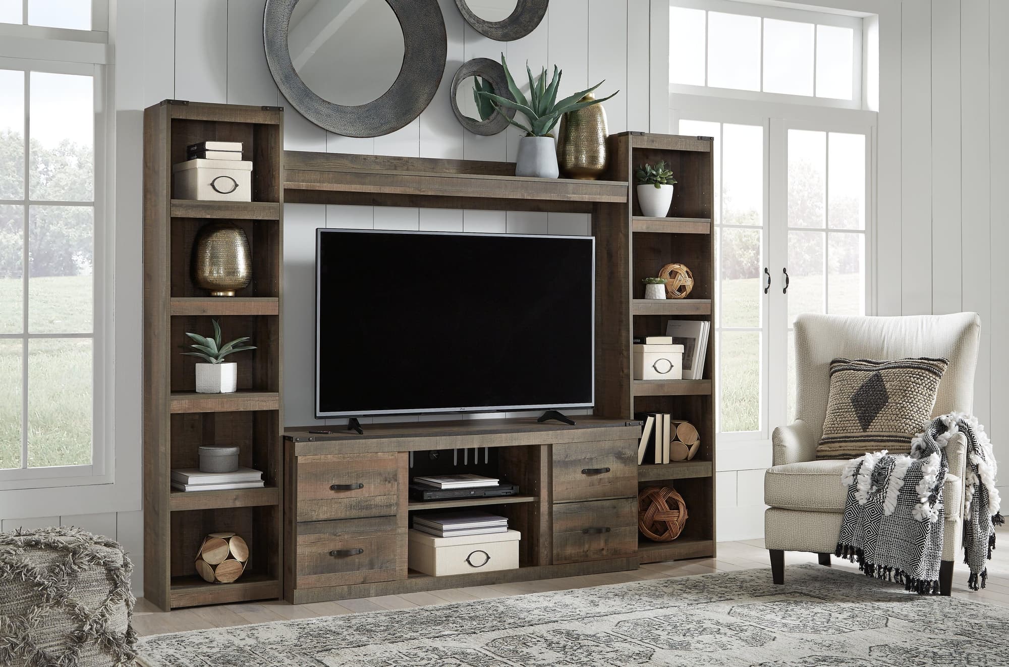 Trinell Brown 4-Piece Entertainment Center - Image 1
