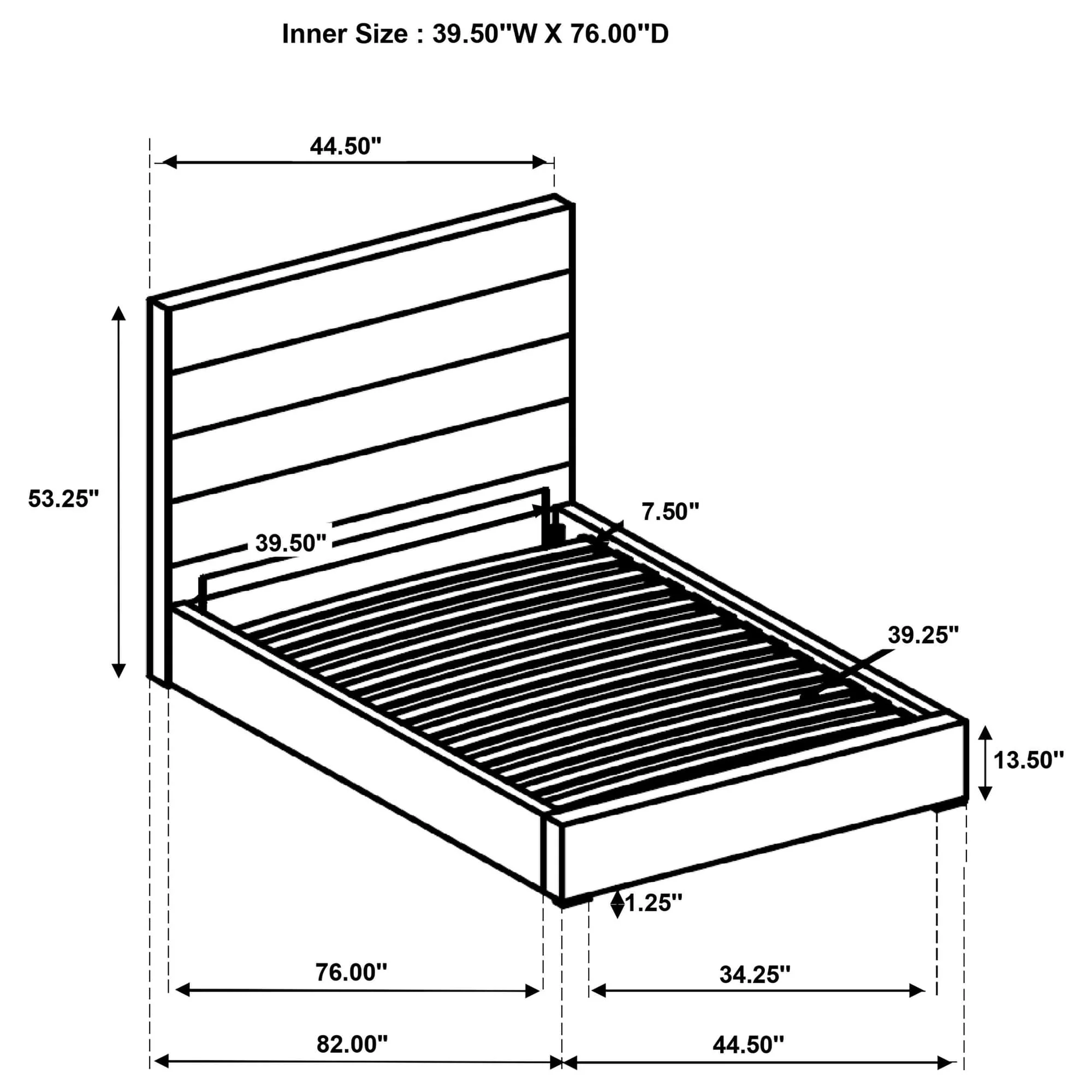 Felicity 53-inch Upholstered Twin Platform Bed White - Image 1