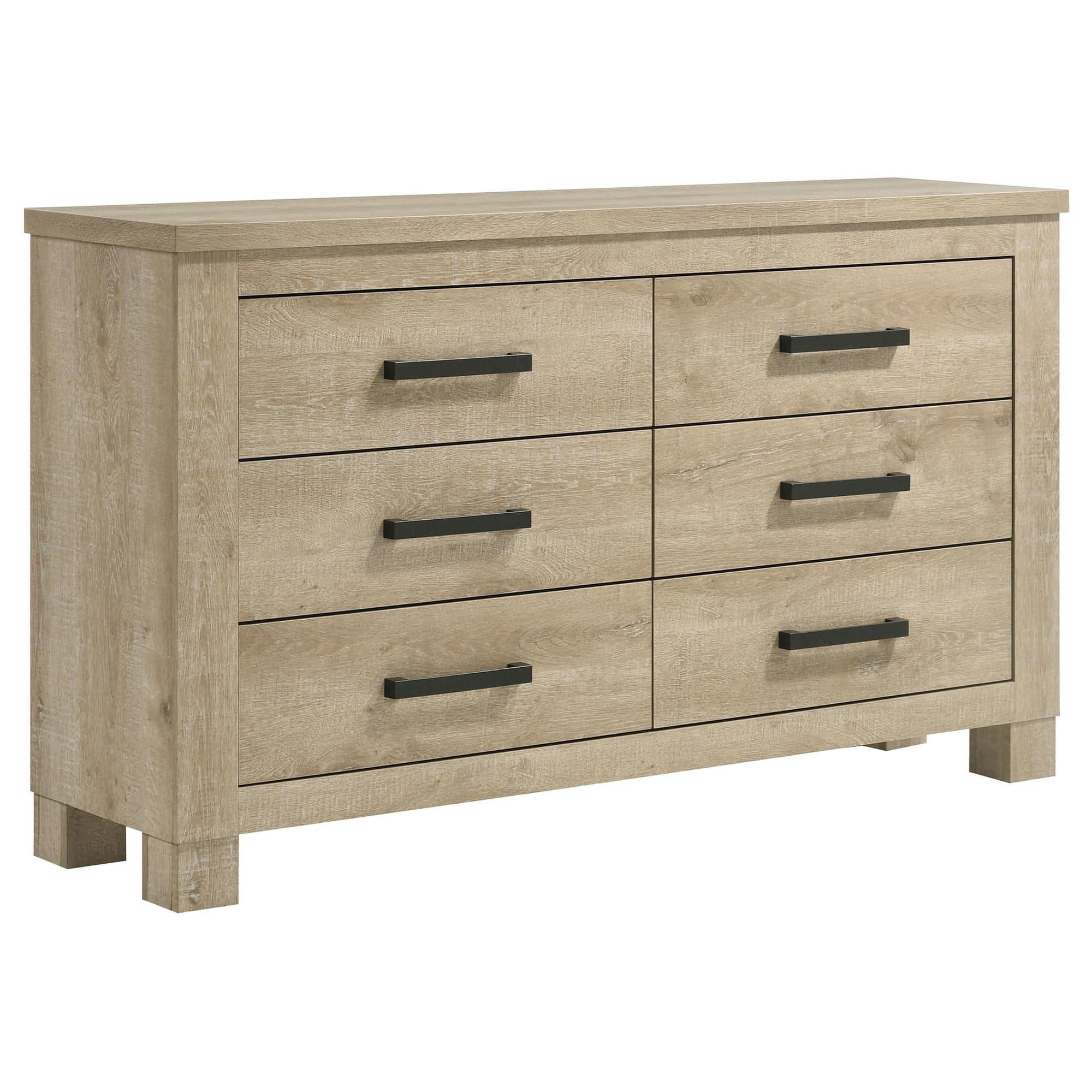 Oakglen 6-drawer Bedroom Dresser Weathered Oak - Image 1