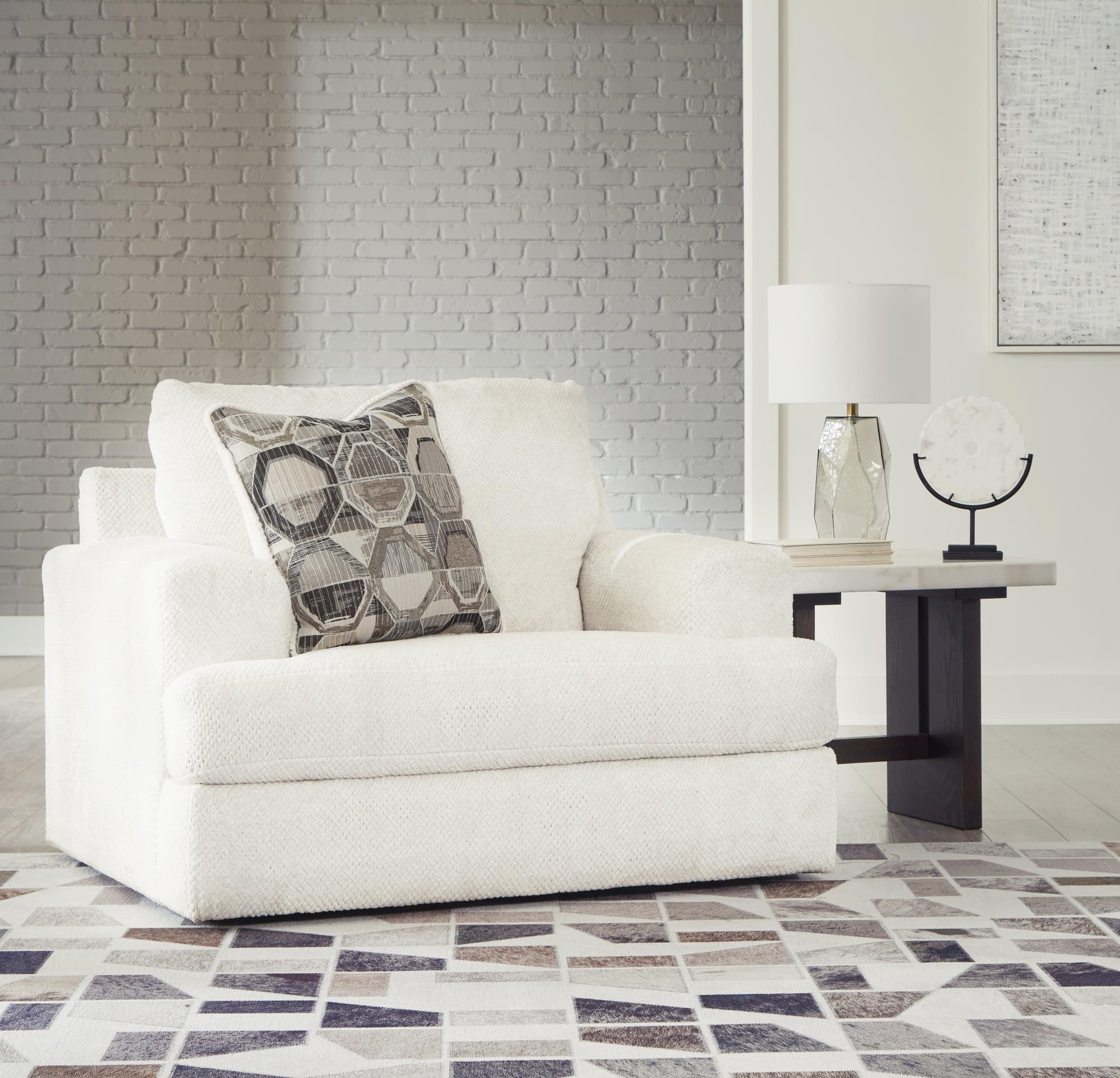 Karinne Linen Velvet Oversized Chair - Image 1