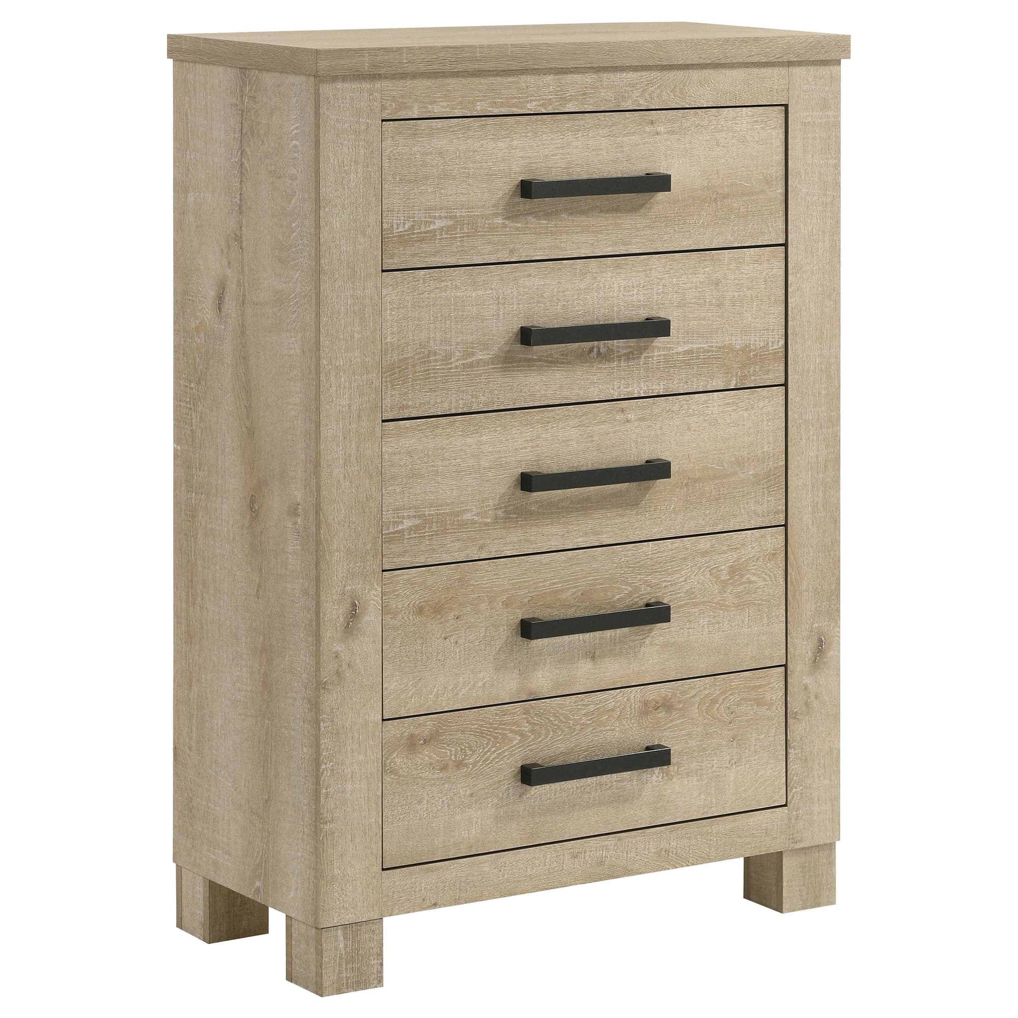 Oakglen 5-drawer Bedroom Chest of Drawers Weathered Oak - Image 1