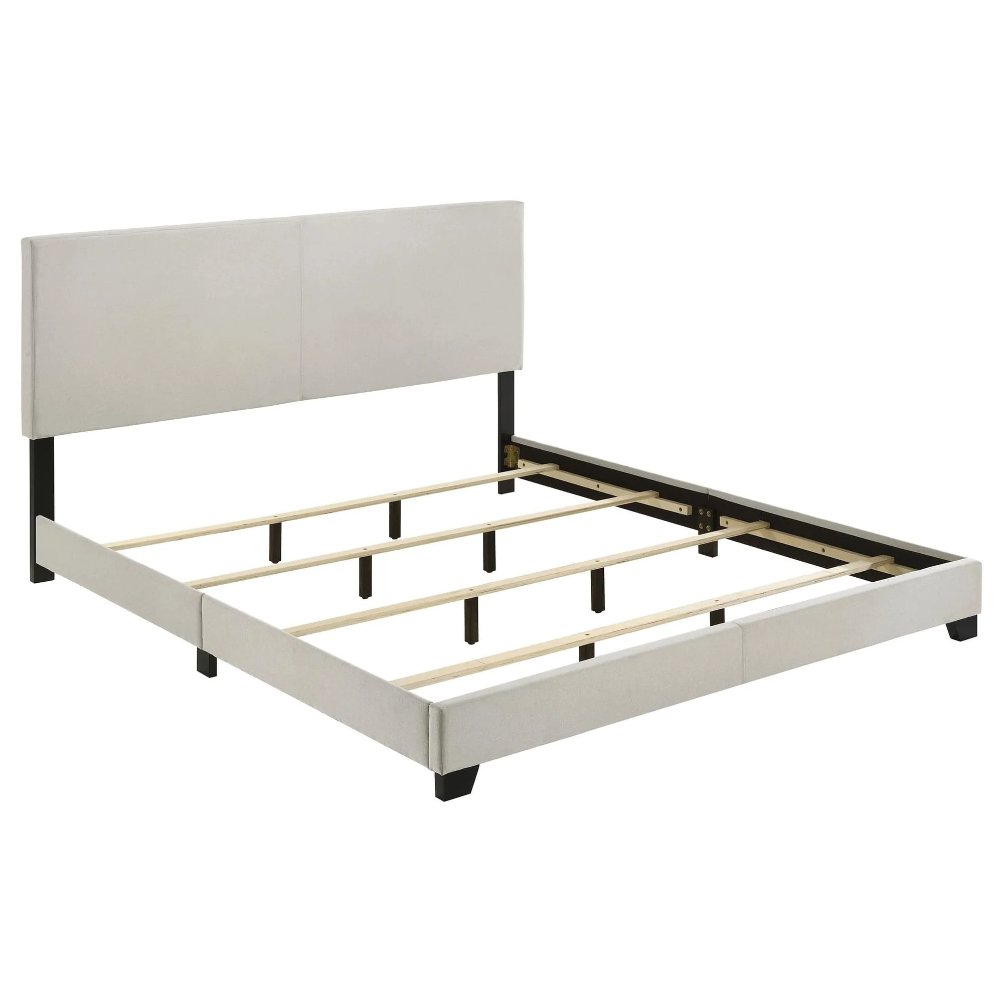 Dorian Fabric Upholstered Eastern King Panel Bed Cream - Image 1