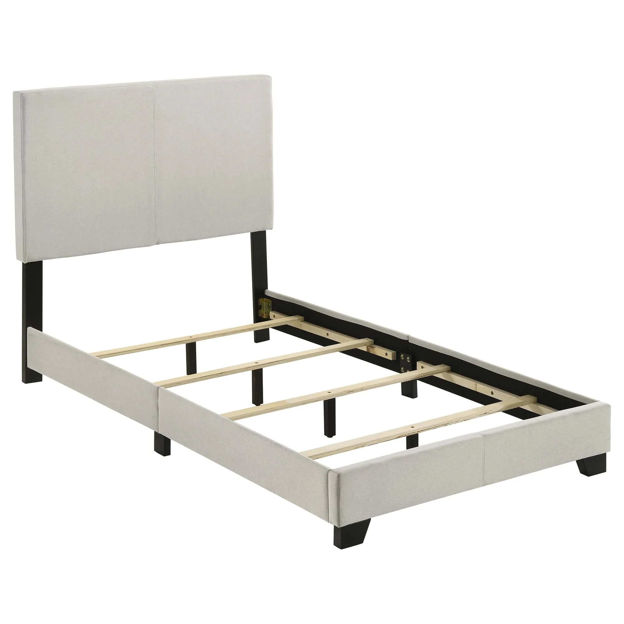Dorian Fabric Upholstered Twin Panel Bed Cream - Image 1