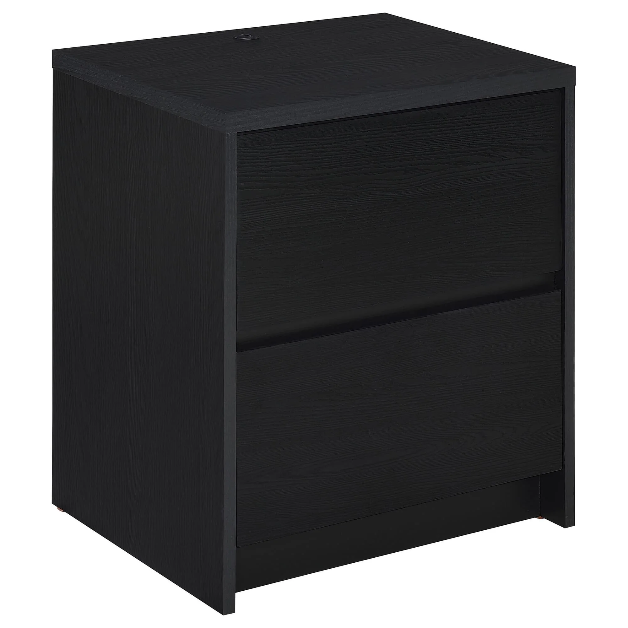Westpark 2-drawer Nightstand LED Lights and USB Black - Image 1