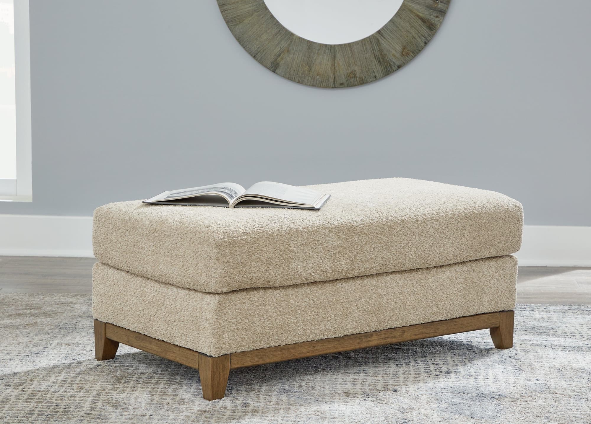 Parklynn Desert Chenille Ottoman - Image 1