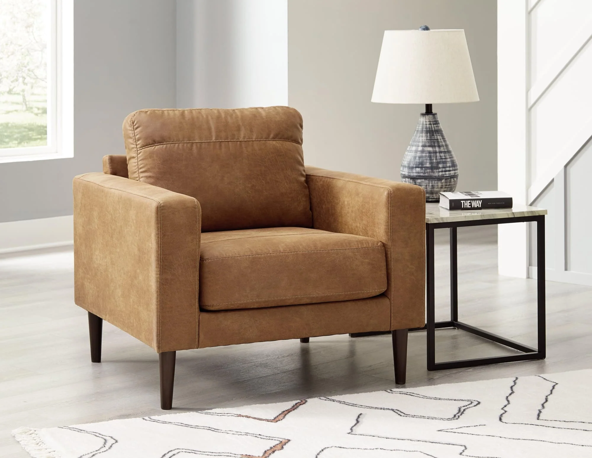 Telora Caramel Microfiber Chair - Image 1