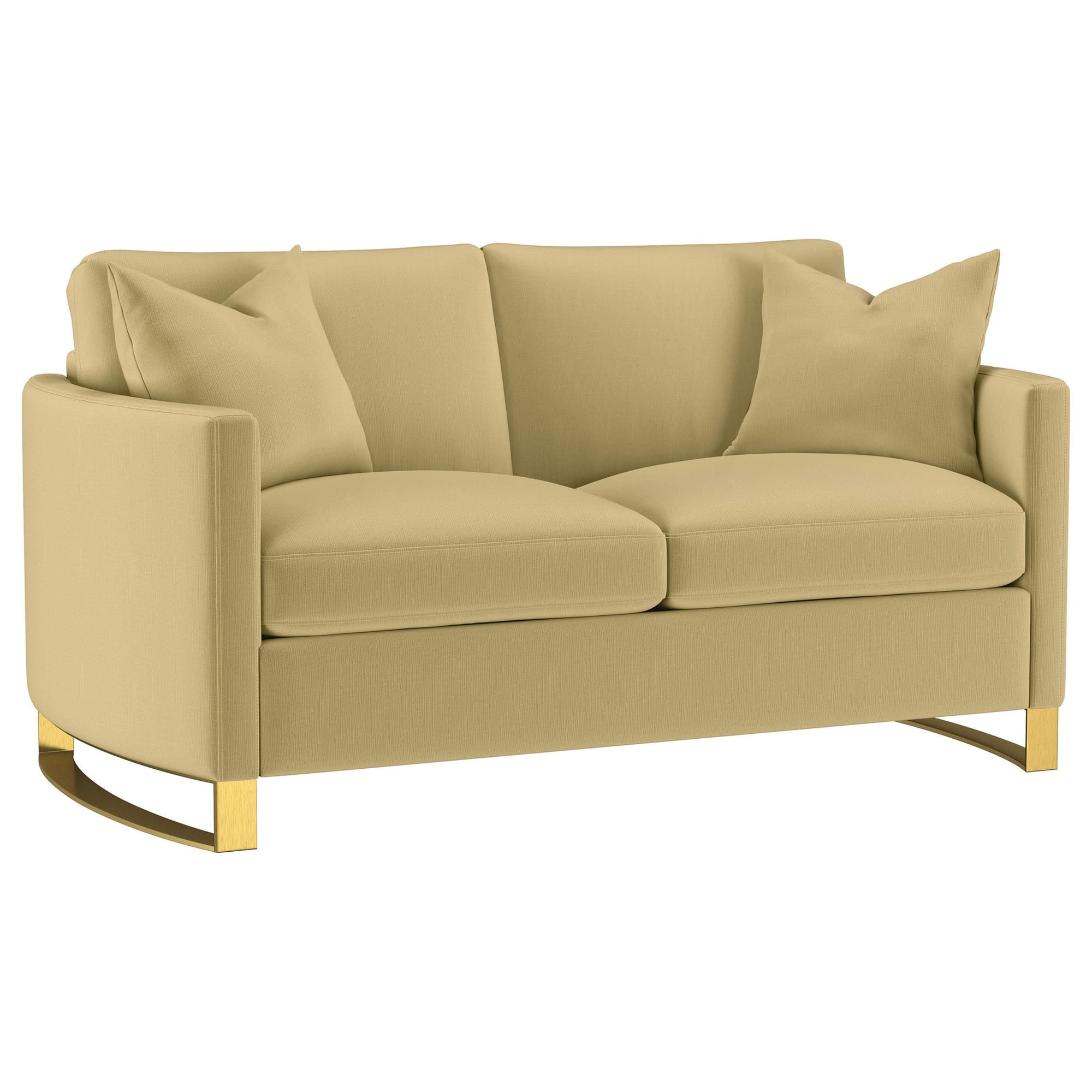 Corliss Upholstered Curved Track Arm Loveseat Camel - Image 1