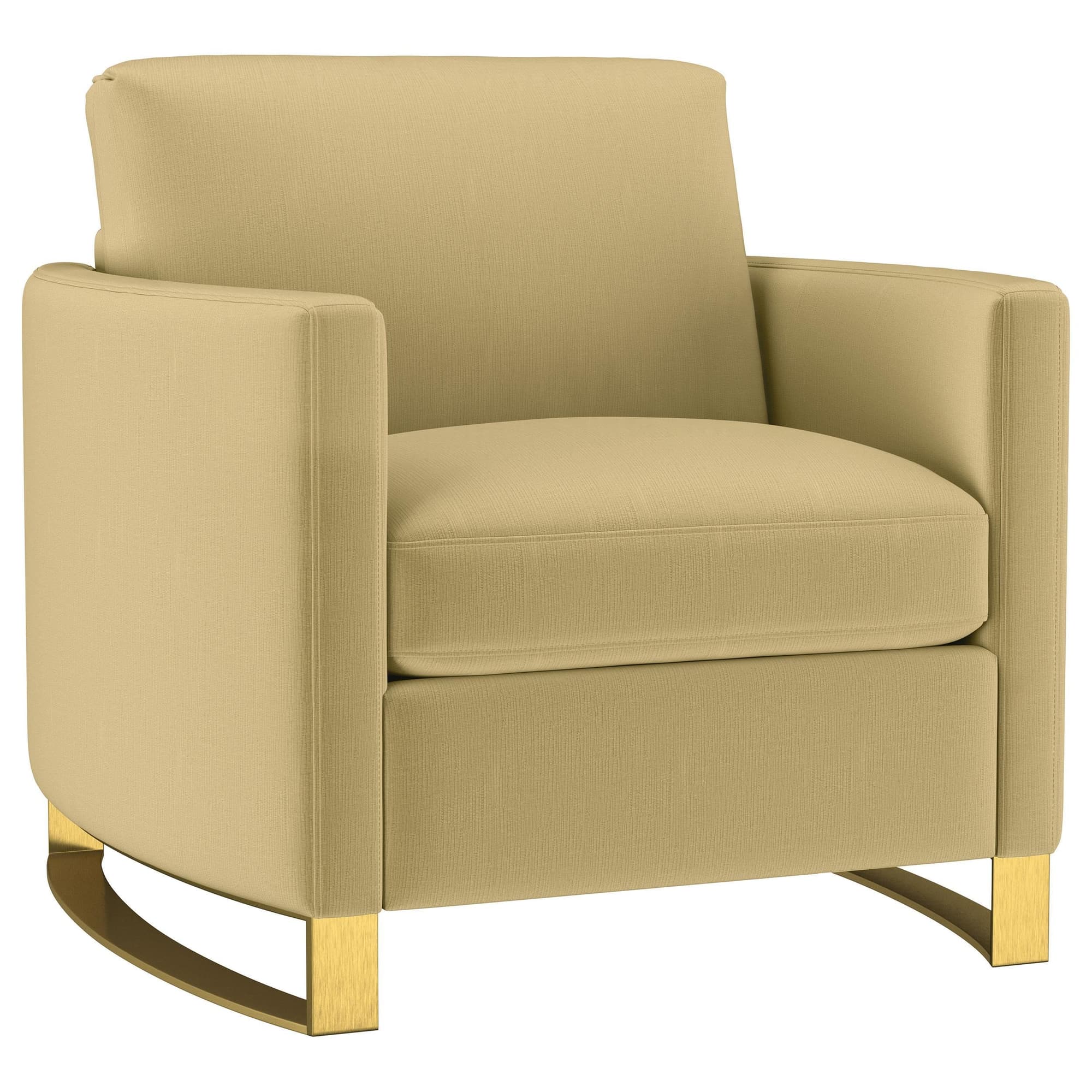 Corliss Upholstered Curved Track Arm Chair Camel - Image 1