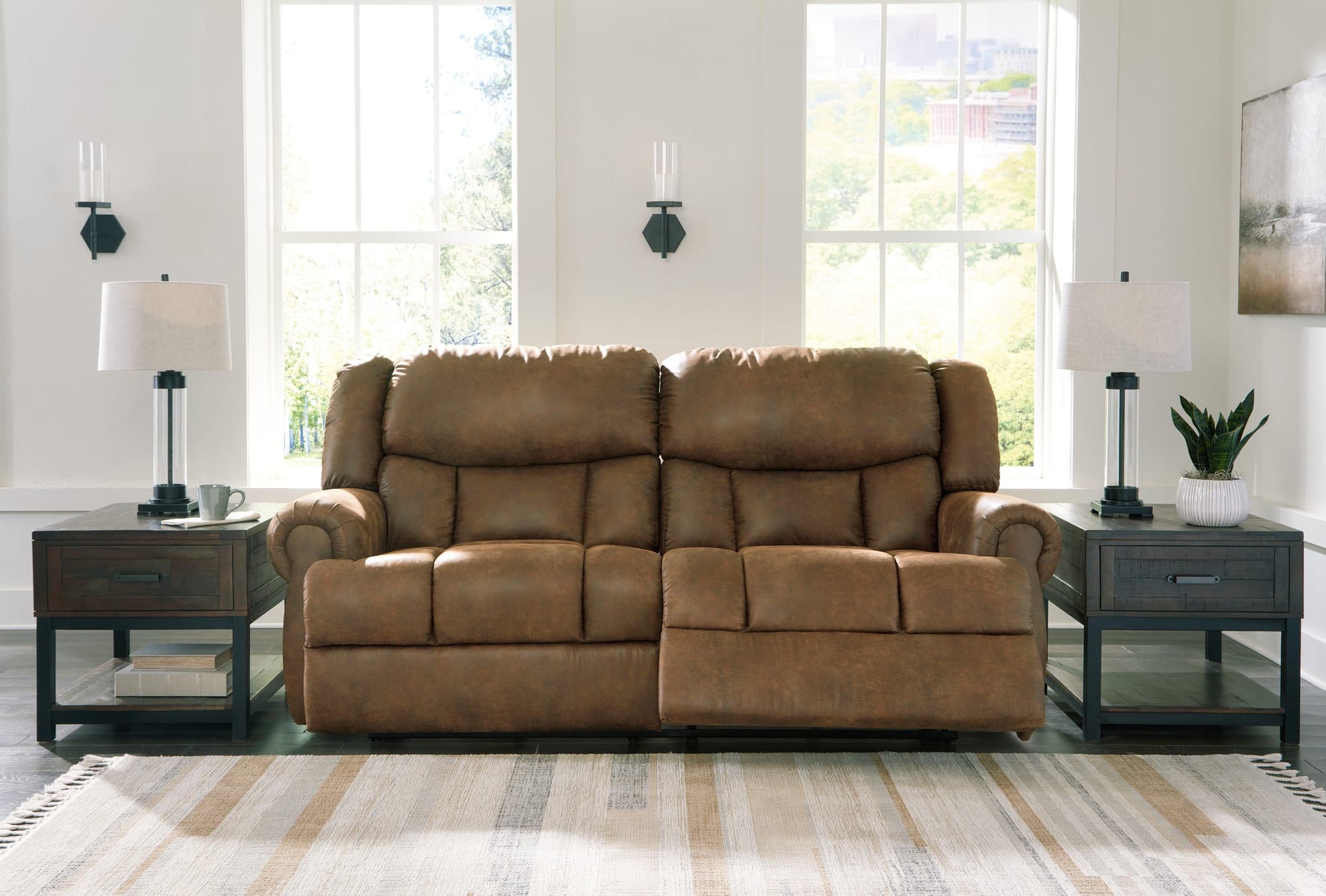 Boothbay Auburn Faux Leather Reclining Sofa - Image 1