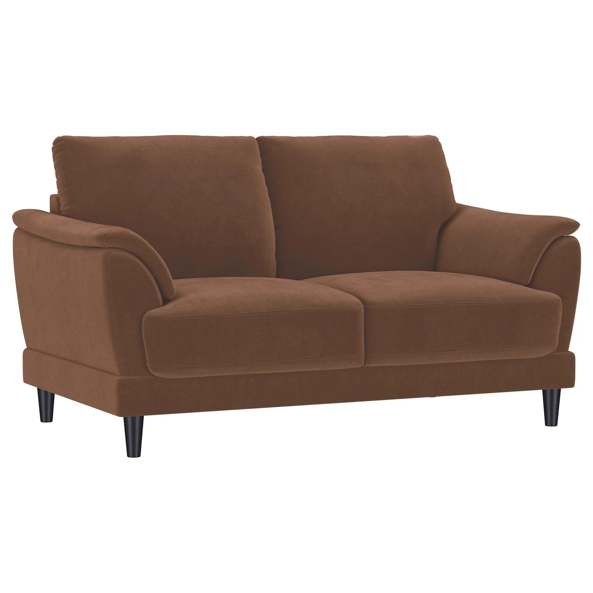Selma Velvet Upholstered Crescent Arm Loveseat Rust - Image 1