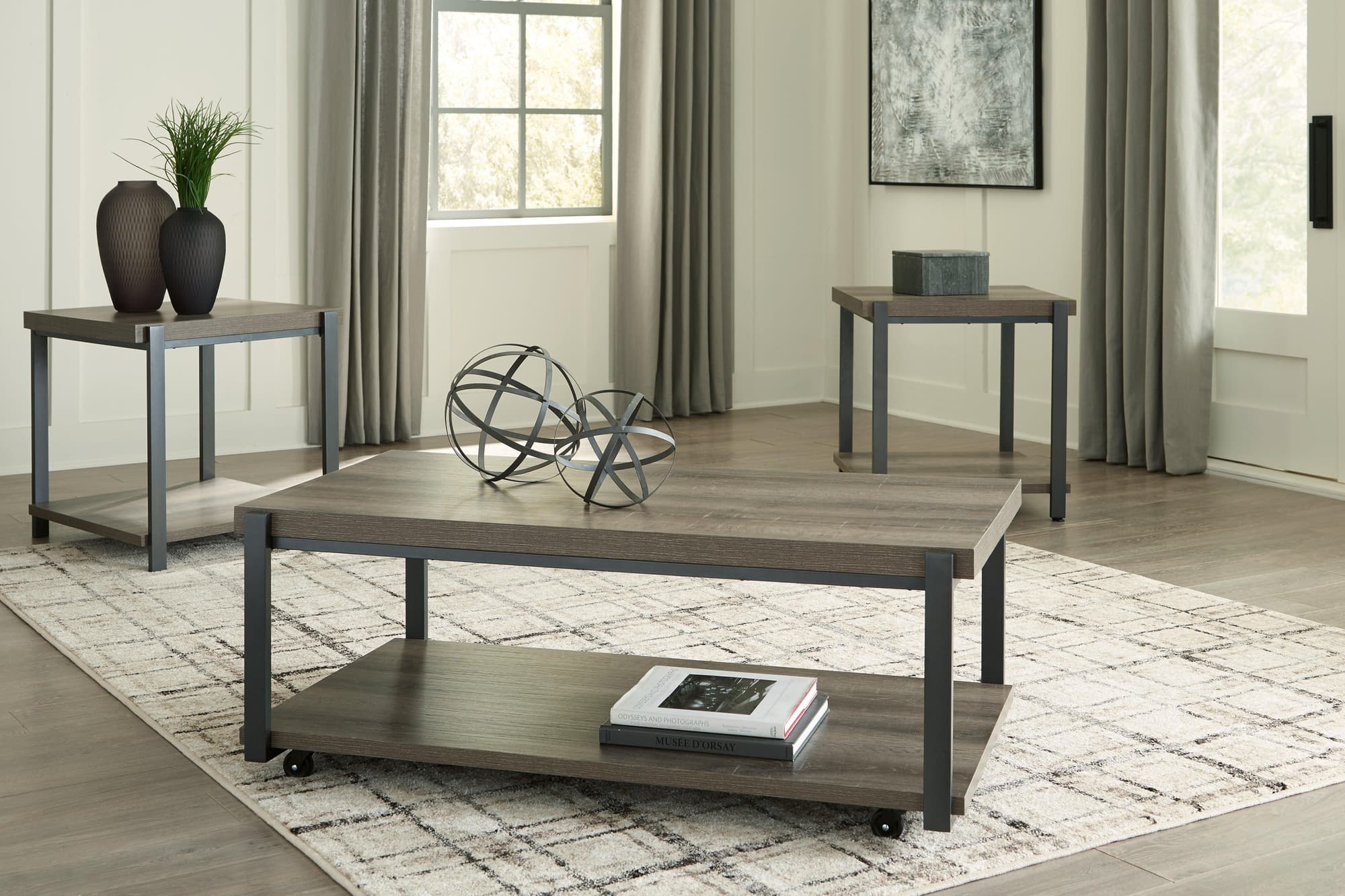 Wilmaden Gray Black Table (Set of 3) - Image 1
