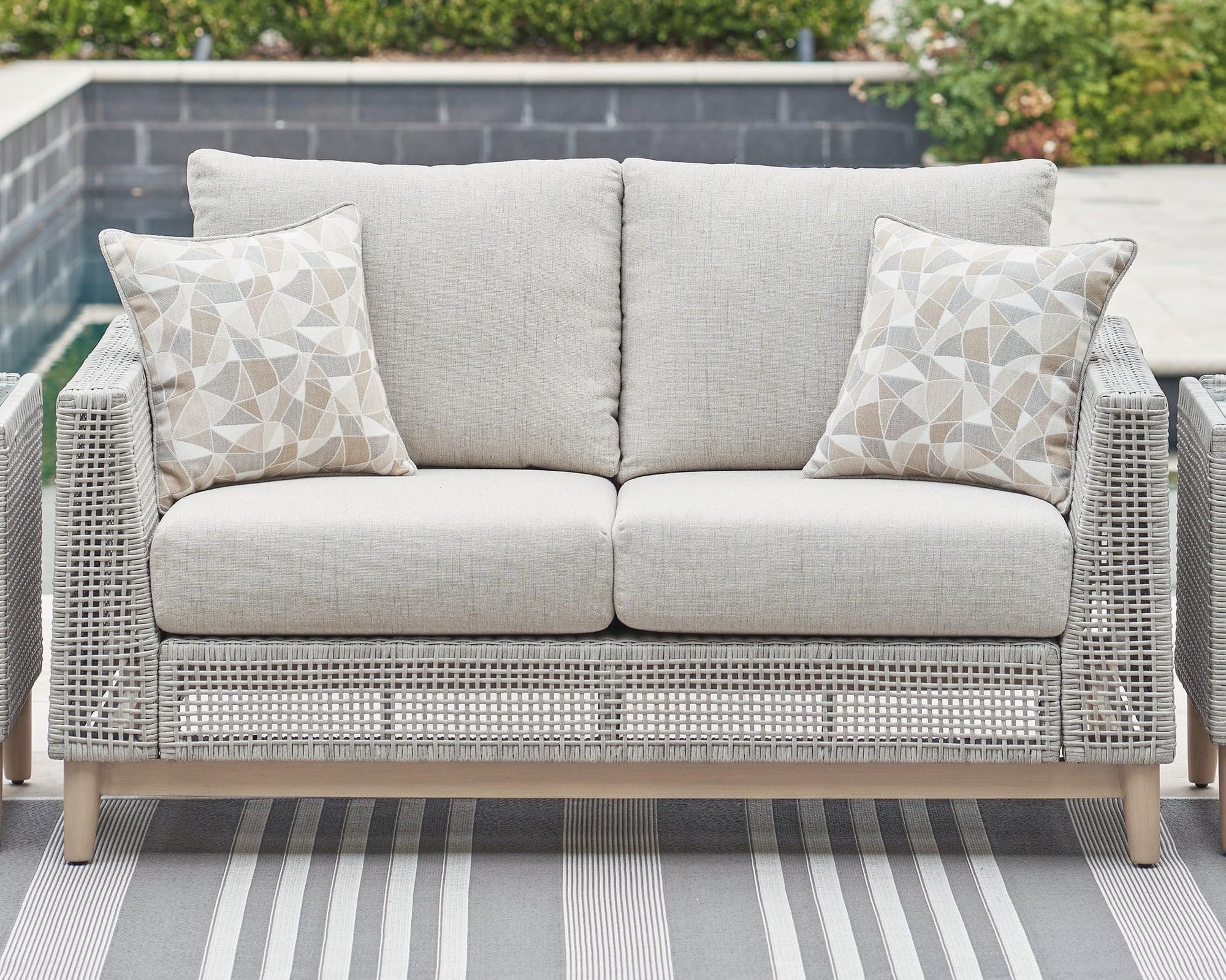 Seton Creek Gray Outdoor Loveseat With Cushion