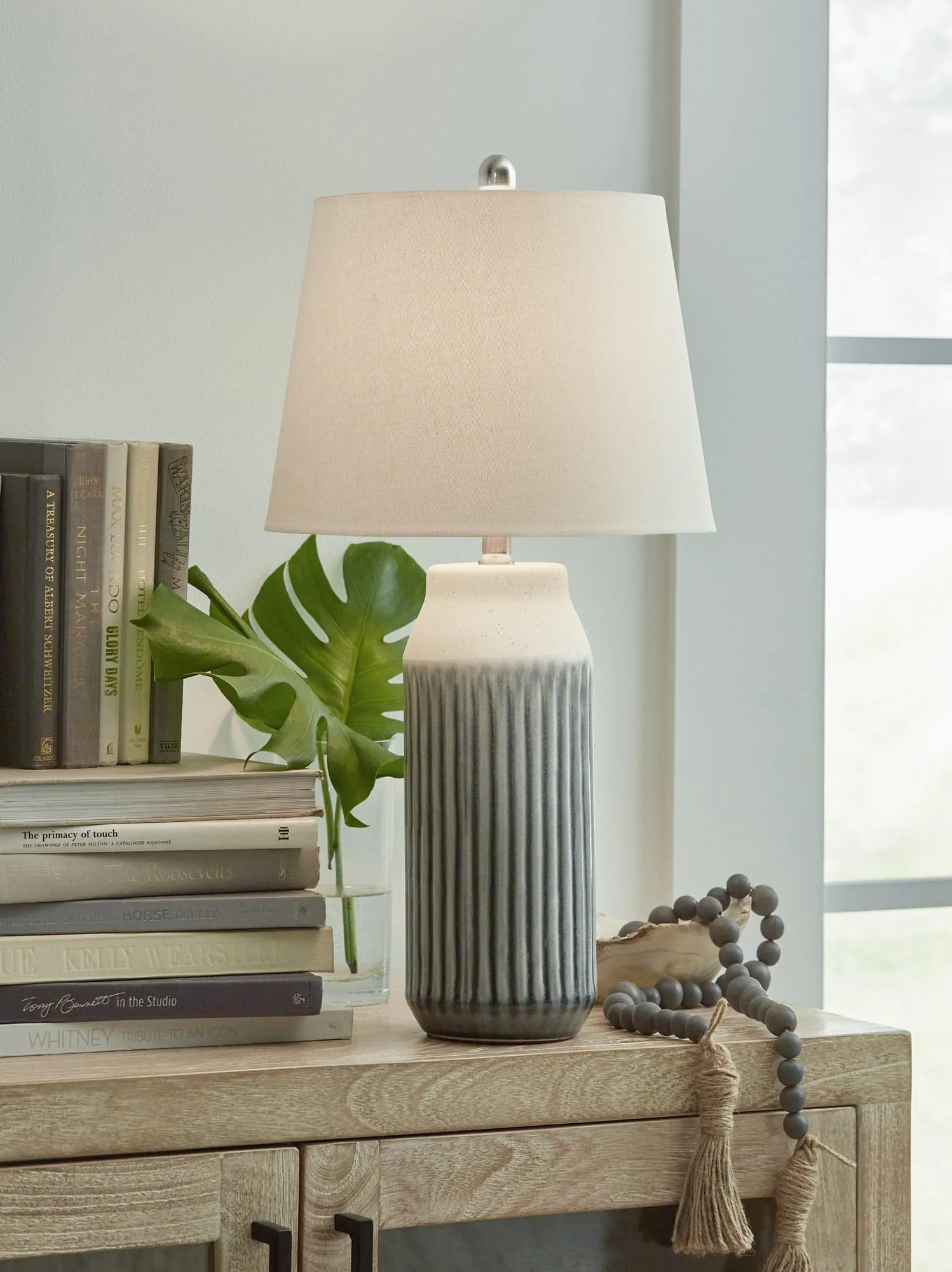 Afener Blue Beige Table Lamp (Set of 2)
