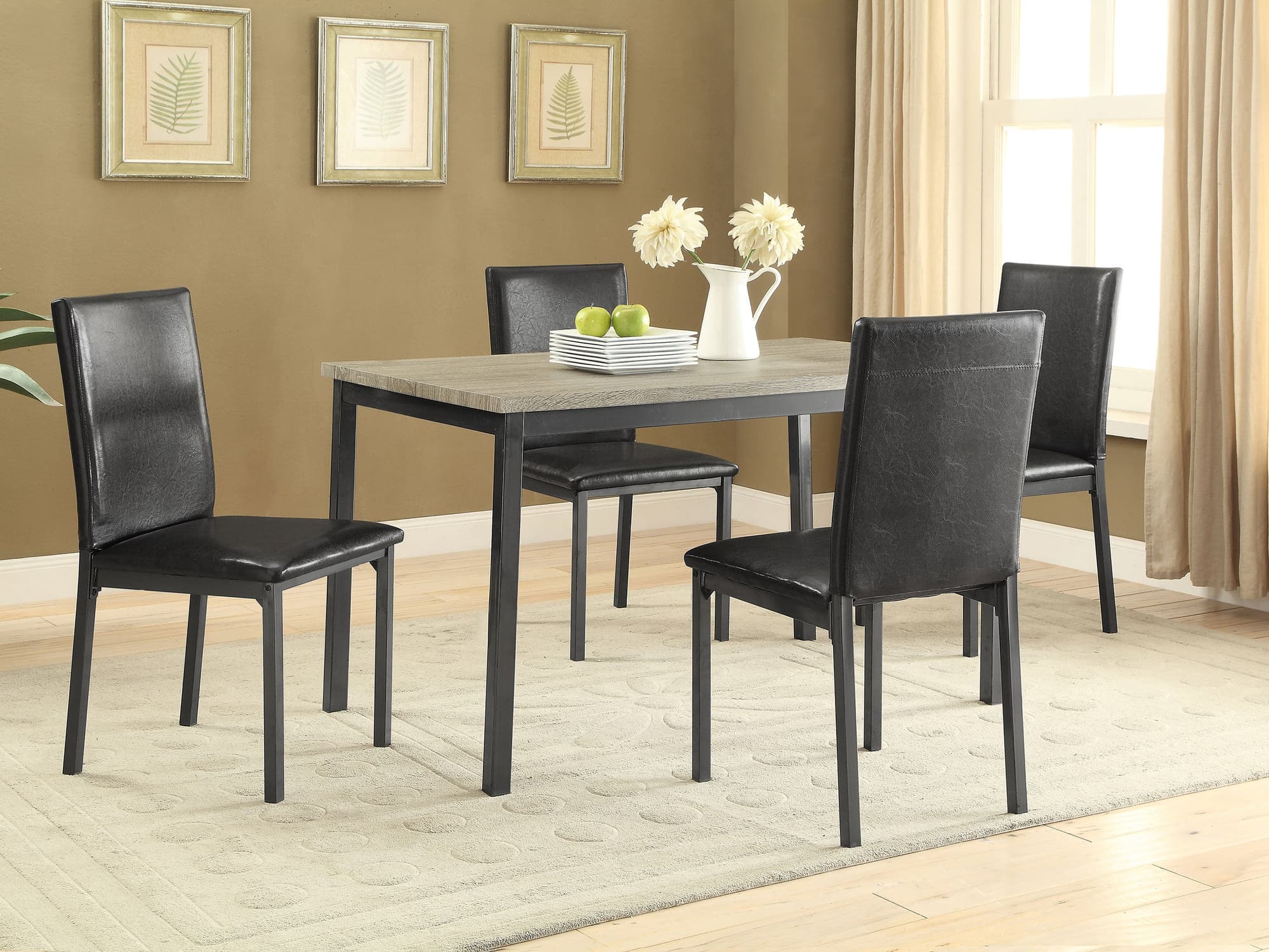 Garza Gray Black Rectangular Dining Room Set - Image 1