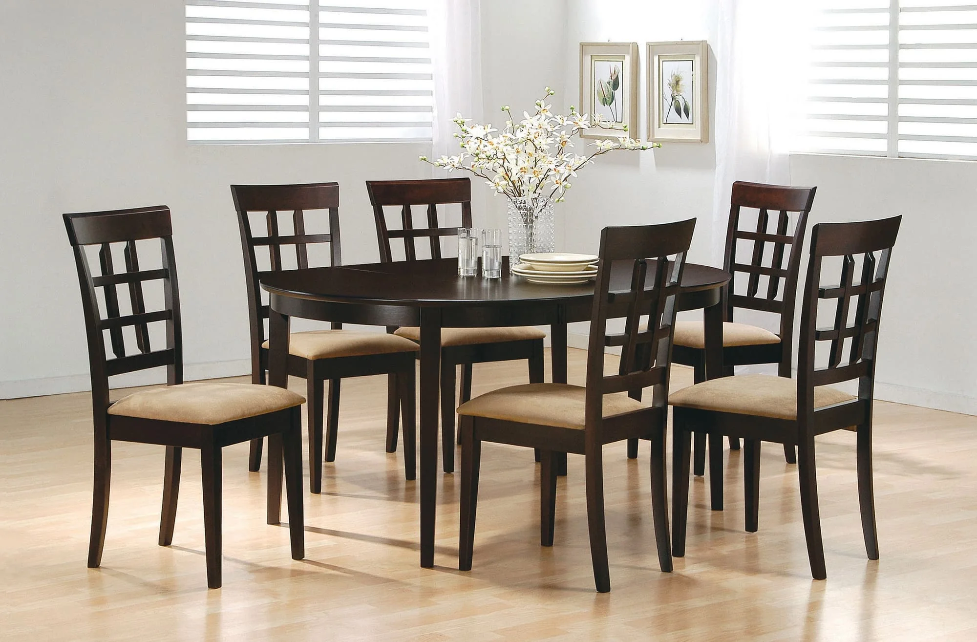 Gabriel Cappuccino Extension Leaf Dining Room Set - Image 1