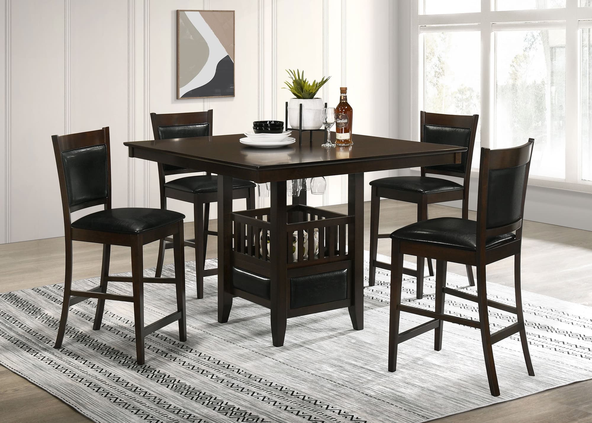 Jaden Espresso Square Counter Height Set - Image 1