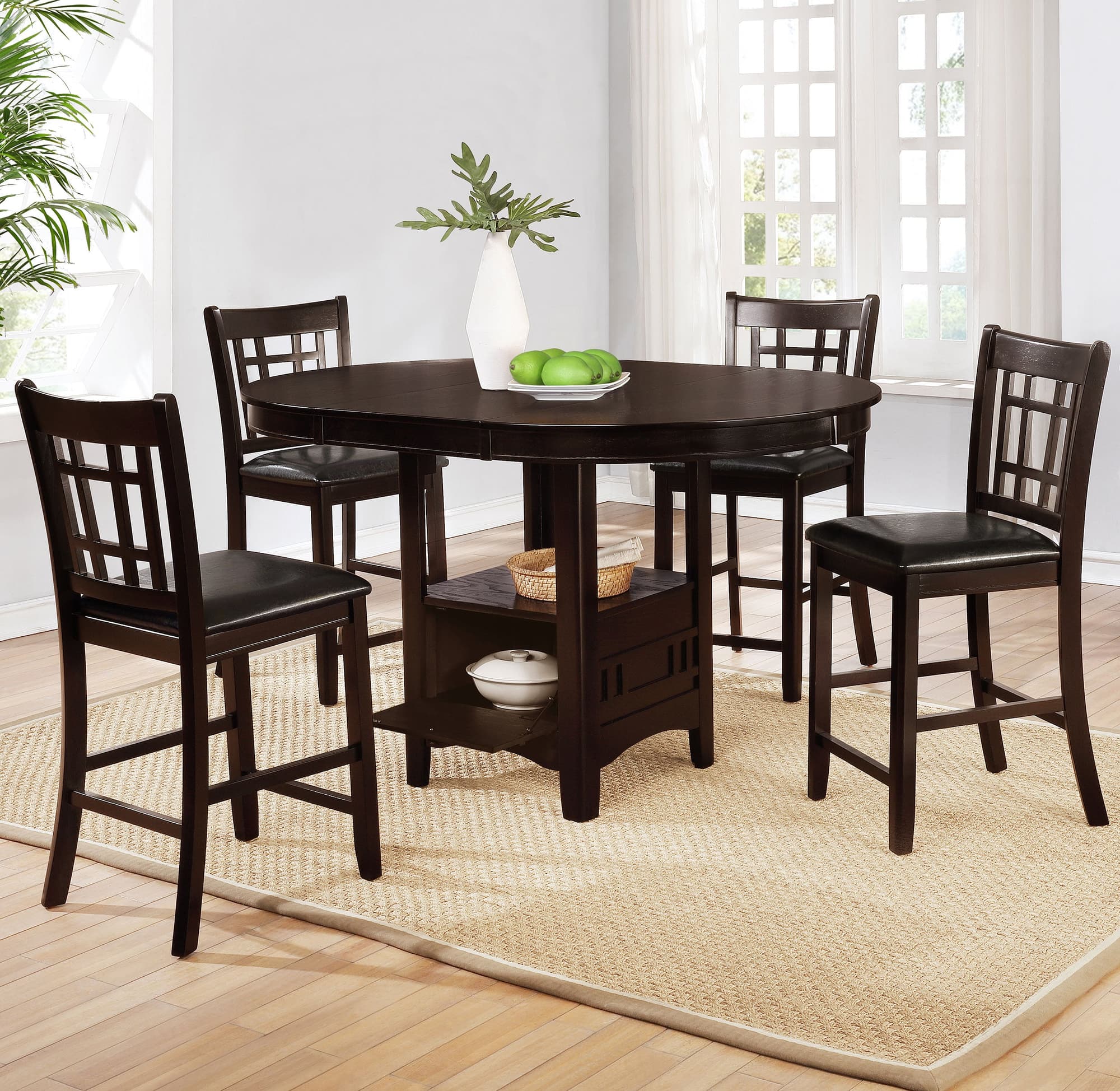 Lavon Espresso Oval Counter Height Set - Image 1