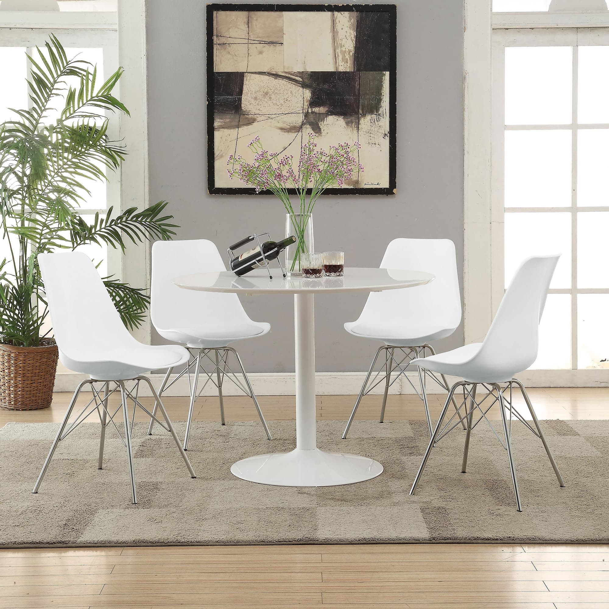 Lowry White Round Dining Room Set - Image 1