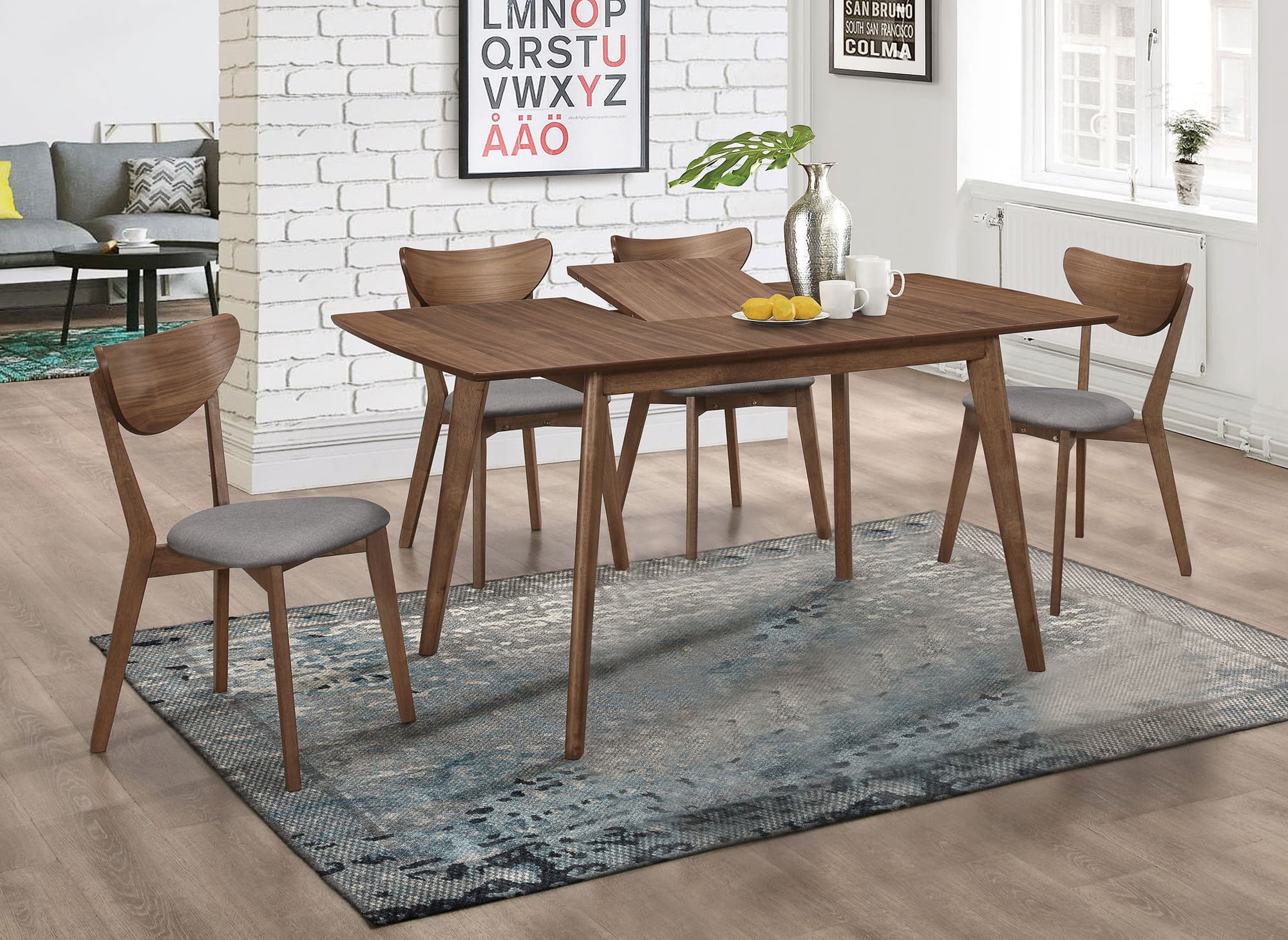 Alfredo Brown Butterfly Leaf Dining Room Set - Image 1