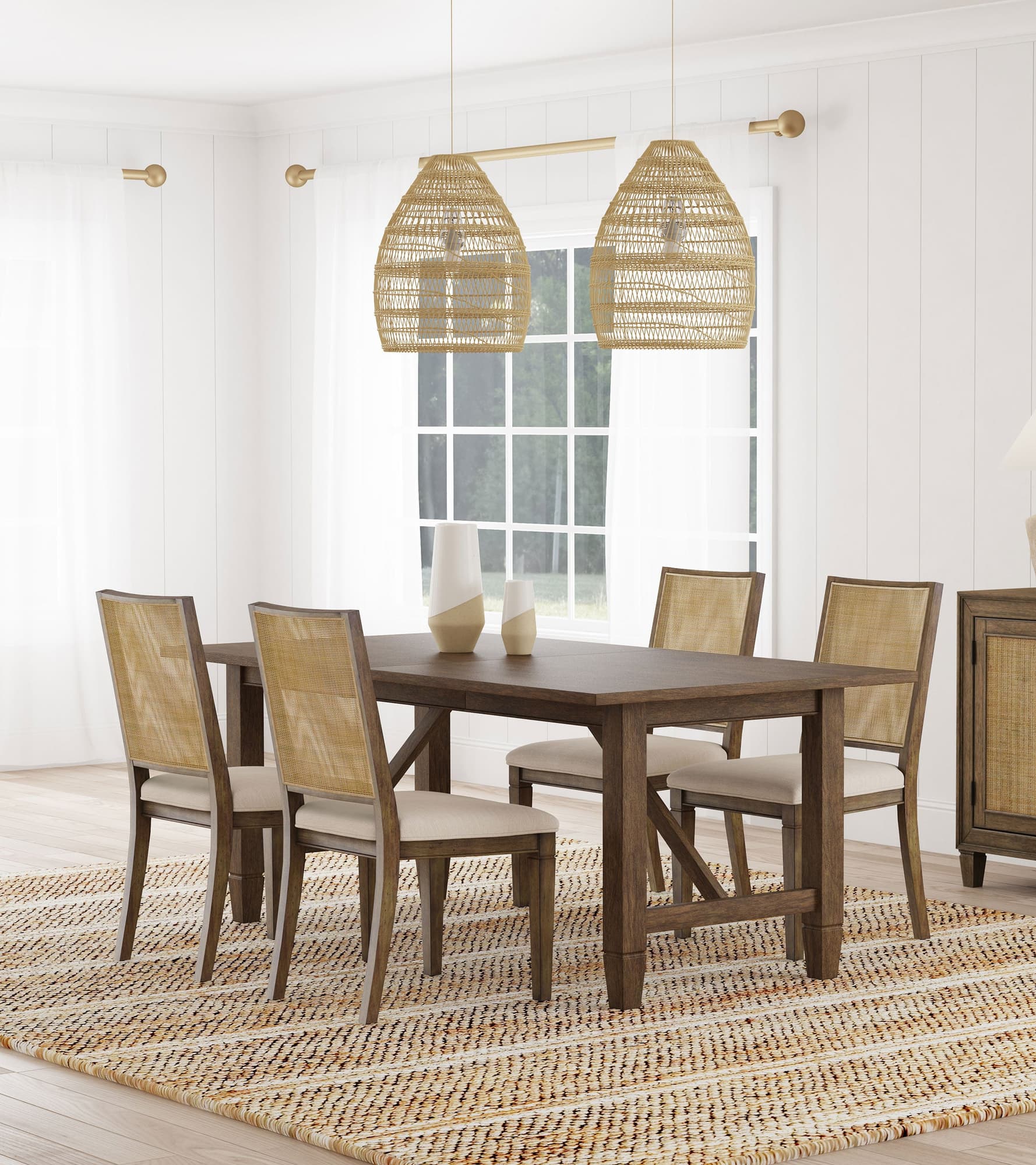 Matisse Light Brown Rectangular Dining Room Set - Image 1