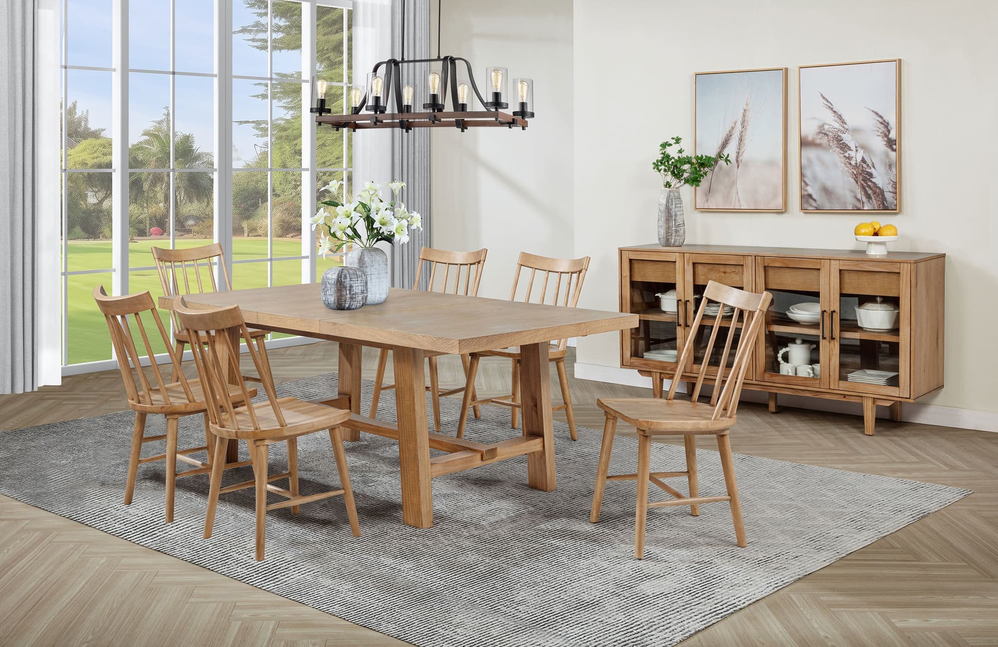 Middleton Natural Brown Extension Leaf Dining Room Set - Image 1