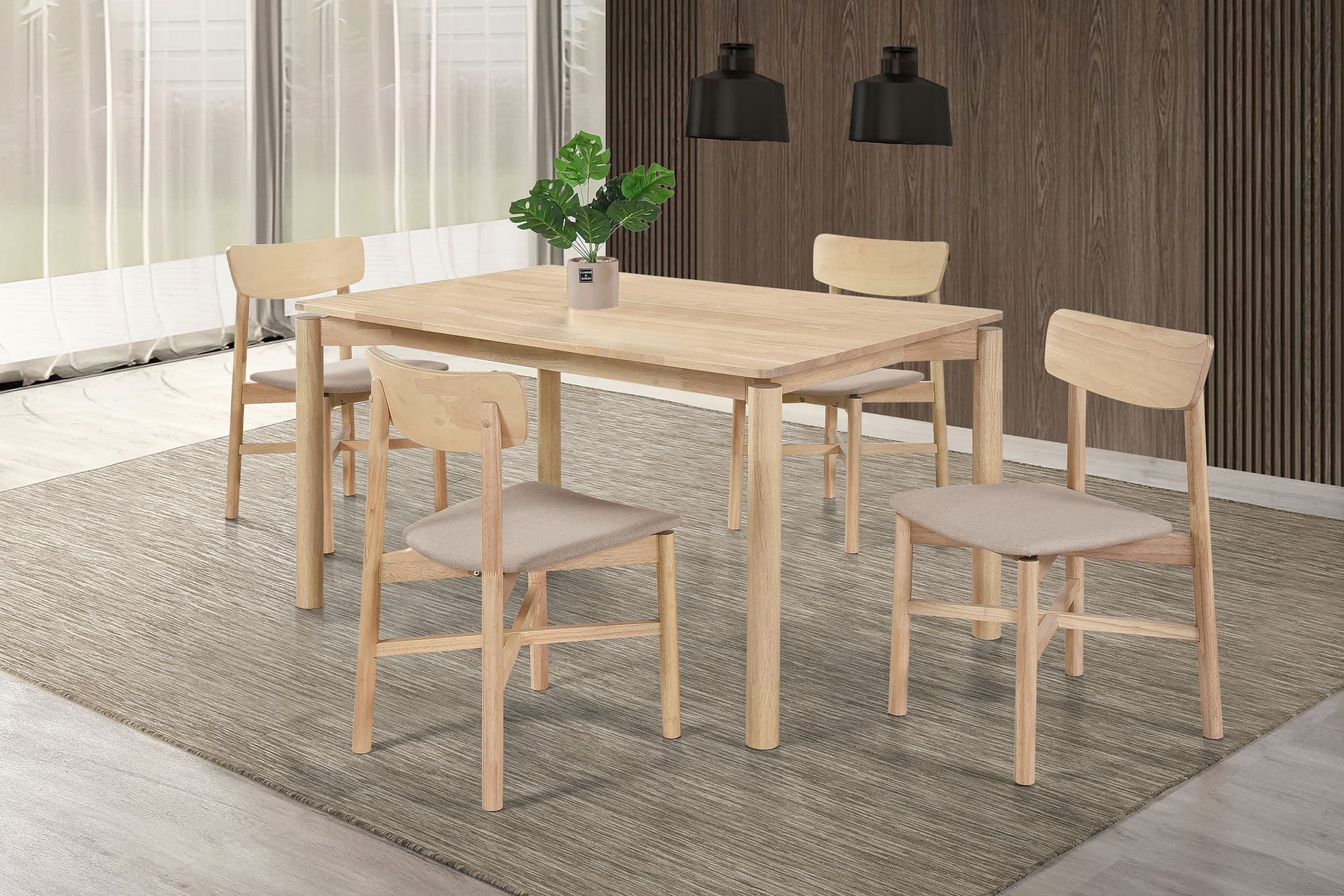 Parkridge Natural 59-inch Wood Dining Room Set - Image 1