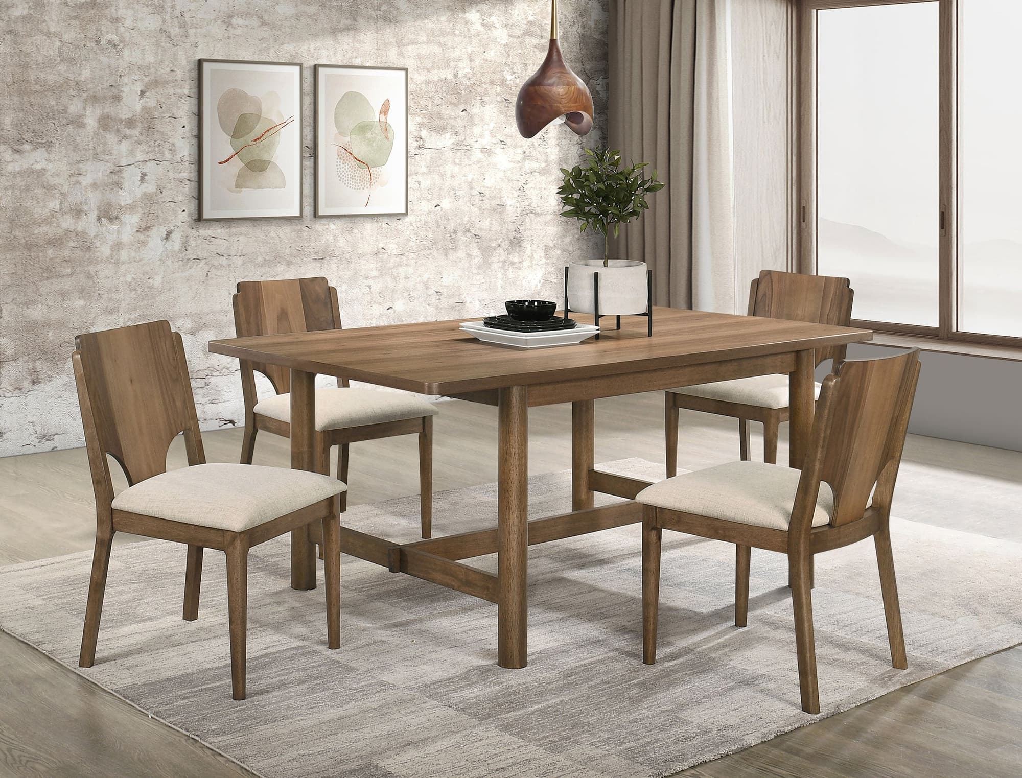 Crestmore Brown Rectangular Dining Room Set - Image 1