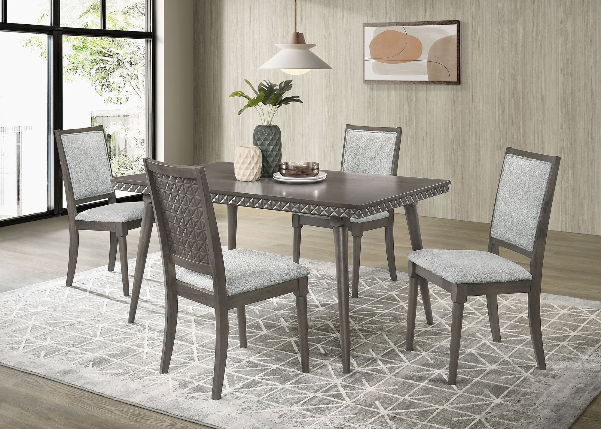 Onslow Dark Gray 59-inch Rectangular Dining Set - Image 1