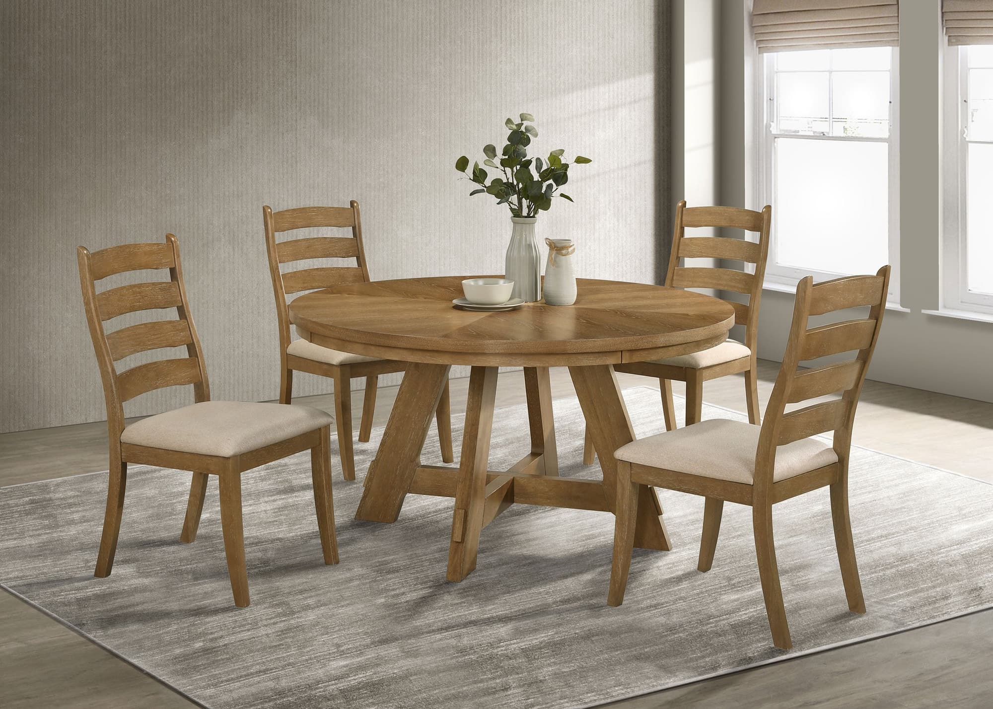 Danvers Brown Oak Latte Dining Room Set - Image 1