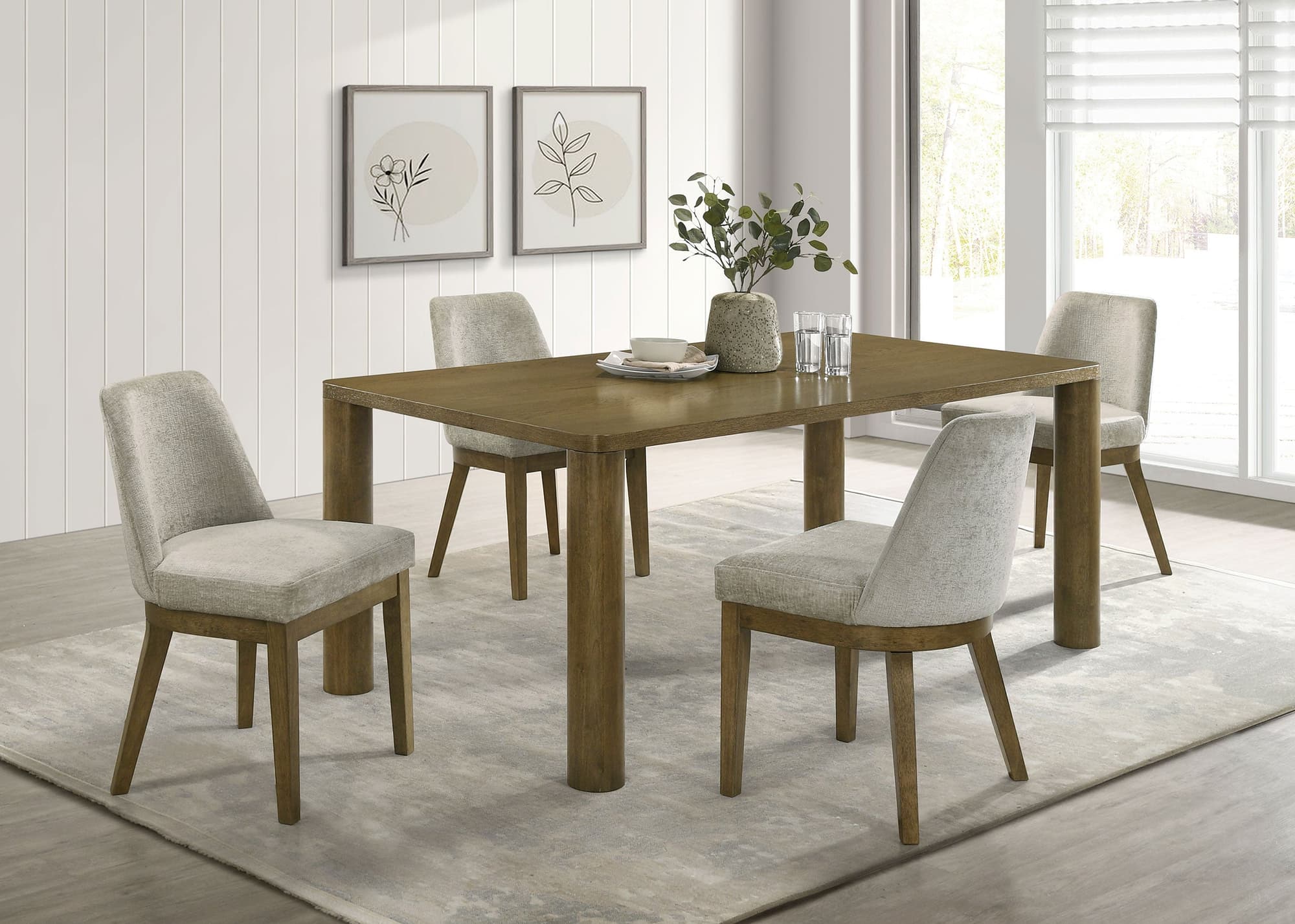 Castlewood Brown Oak 71-inch Rectangular Dining Room Set - Image 1