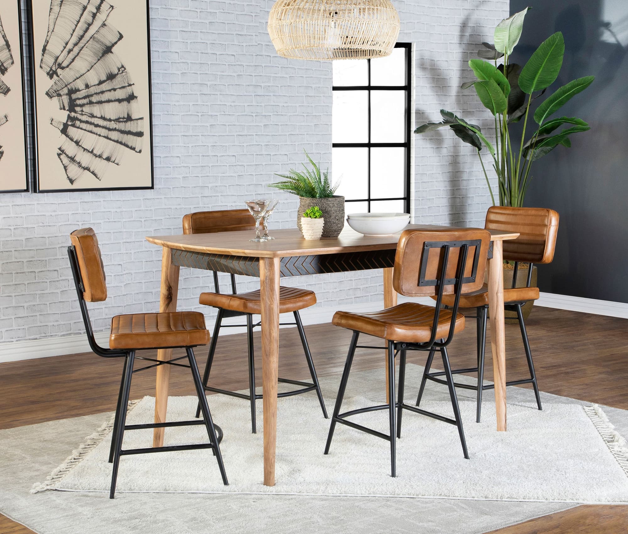 Partridge Sheesham Camel Counter Height Set - Image 1