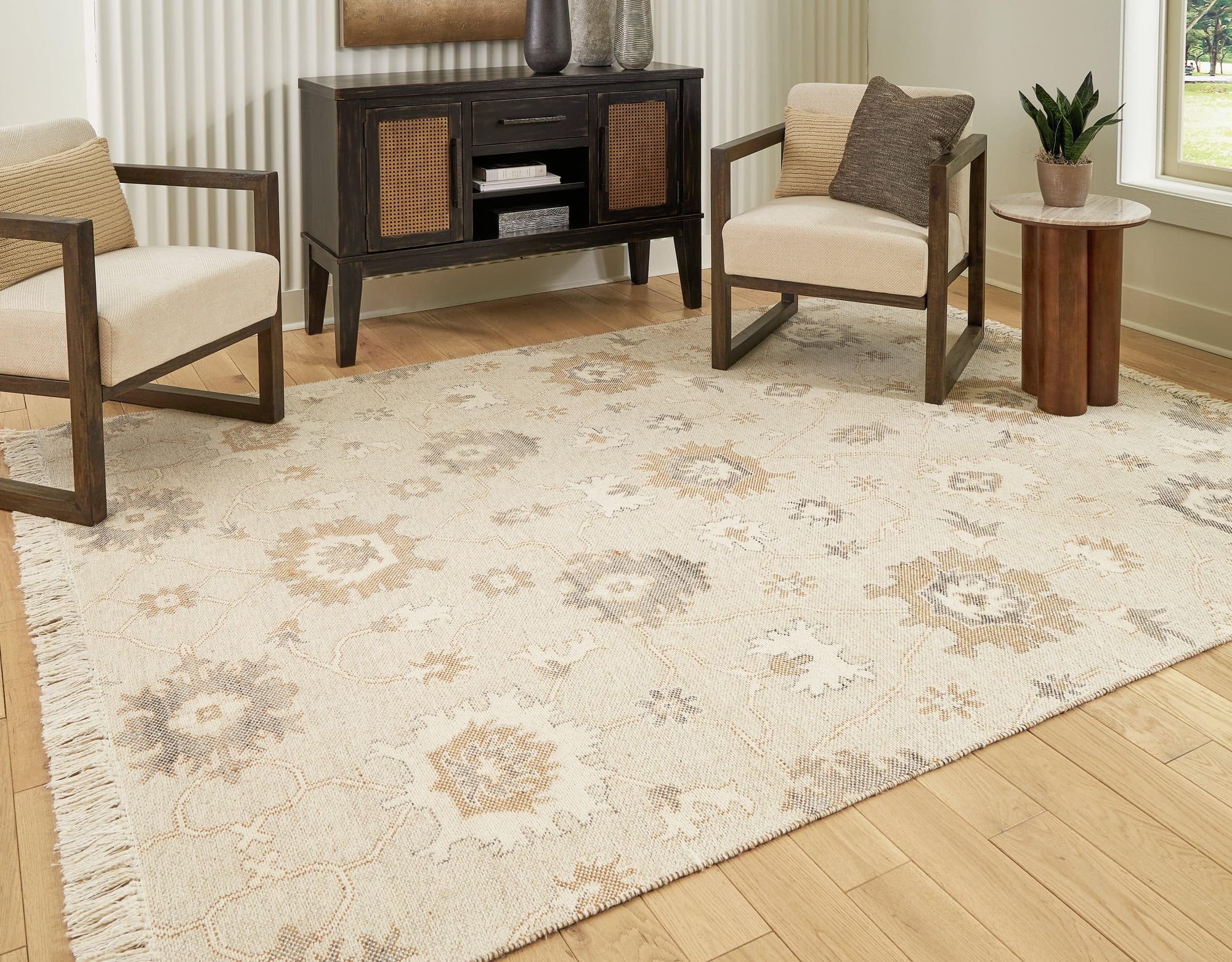 Calkin Linen Gray Caramel 8' X 10' Rug - Image 1