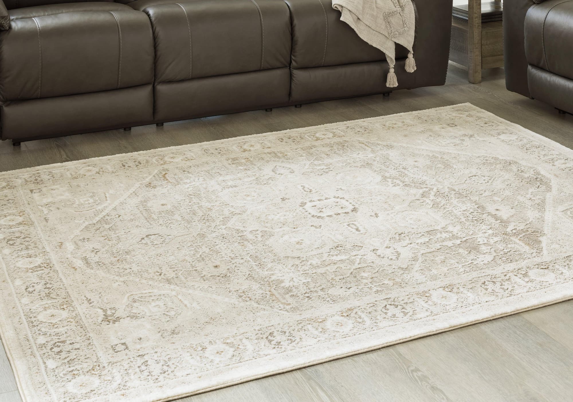 Gatwell Ivory Gray Tan 5' X 7' Rug - Image 1