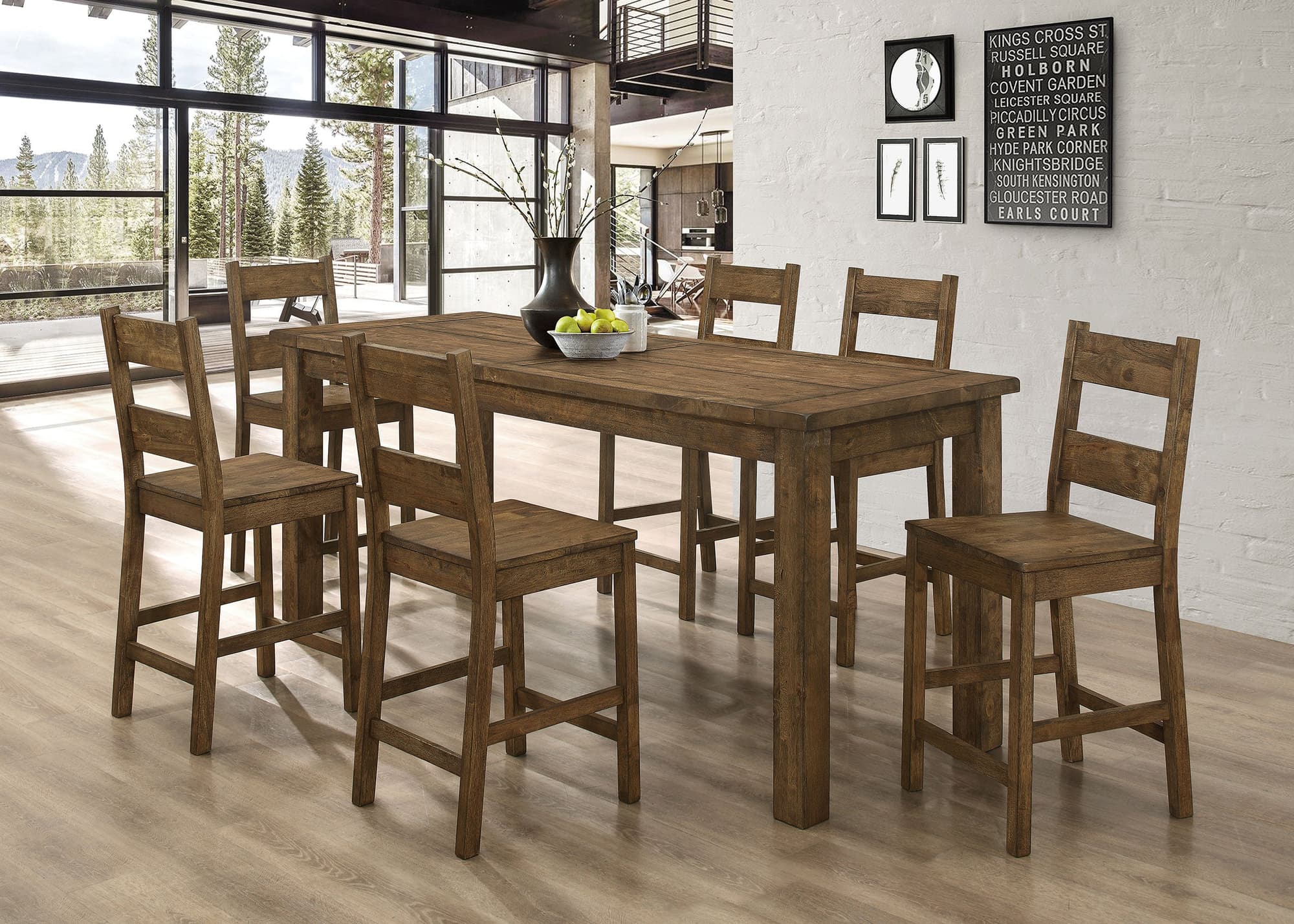 Coleman Golden Brown Counter Height Set - Image 1