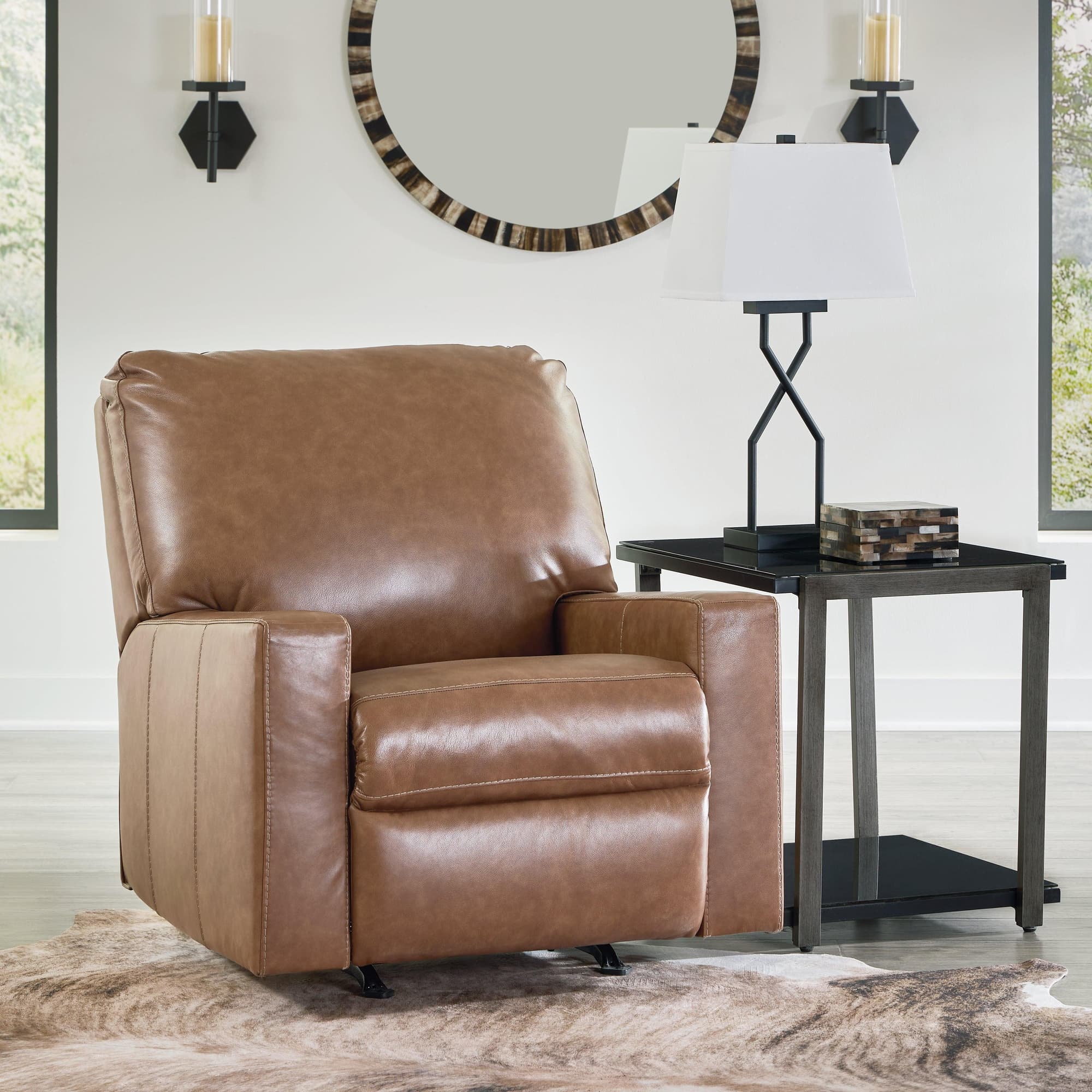 Bolsena Caramel Leather Recliner - Image 1