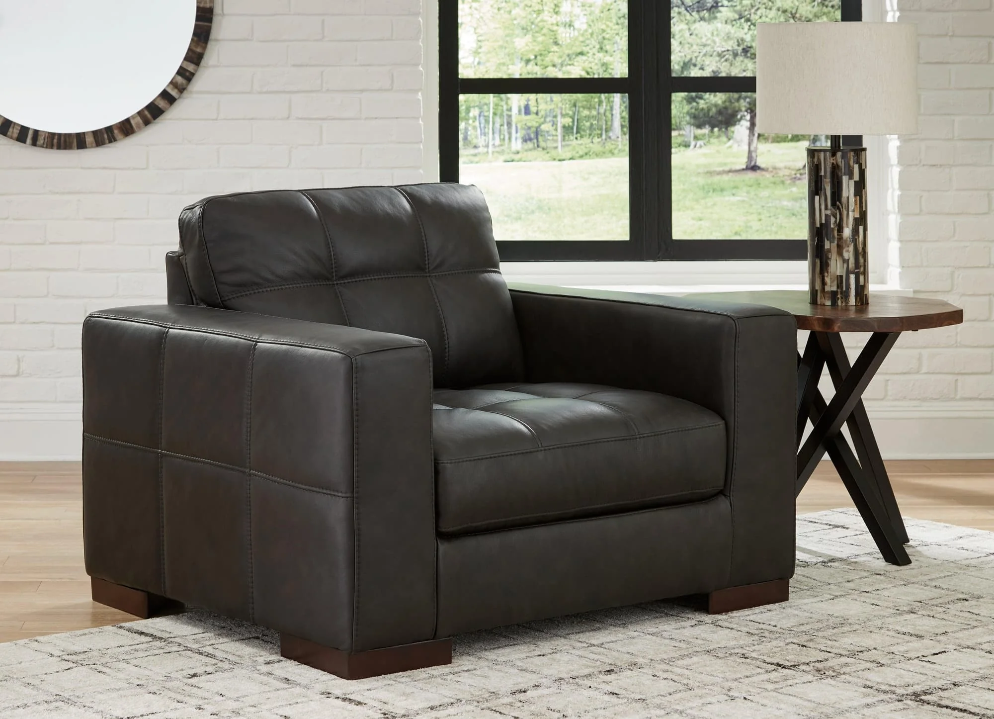 Luigi Thunder Leather Oversized Chair - Image 1